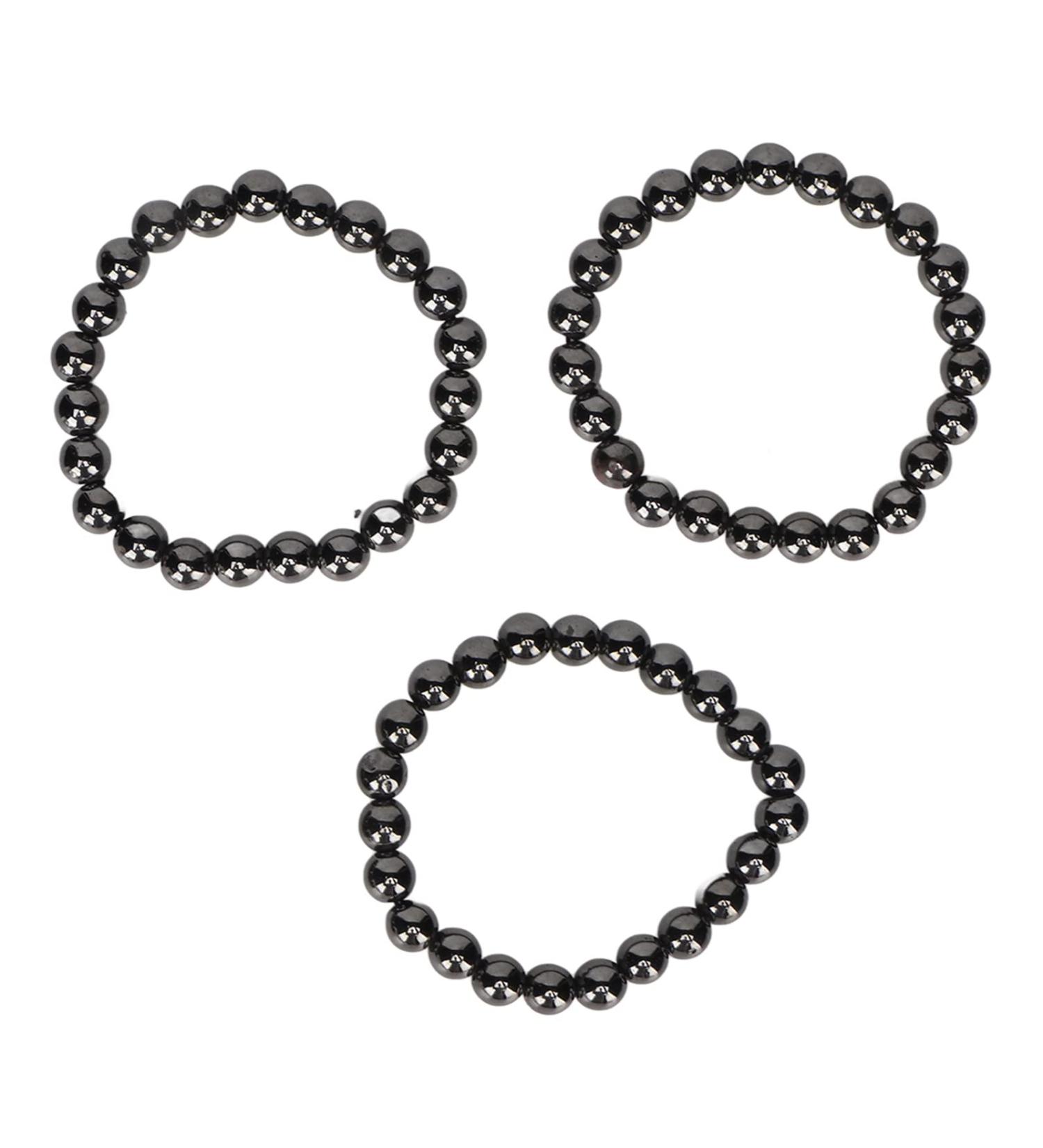 Magnetic Bracelet Set - 3 Stylish 8mm Bead Bracelets for Pain Relief & Fatigue Reduction - Buy Online on GoSupps.com