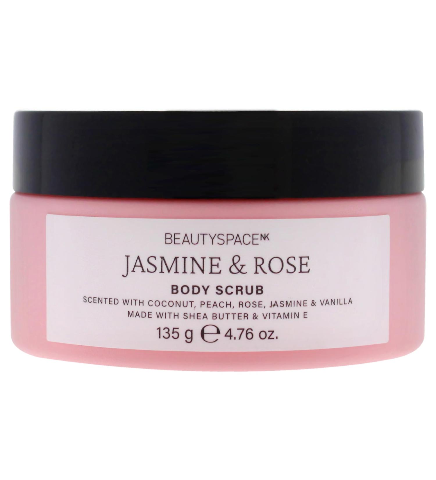 Beauty SpaceNK Jasmine & Rose Exfoliating Body Scrub Hydrating Nourishing Gentle Exfoliation Suitable for All Skin Types Leaves Skin Soft Radiant & Refreshing Cruelty-Free Vegan 4.76 oz