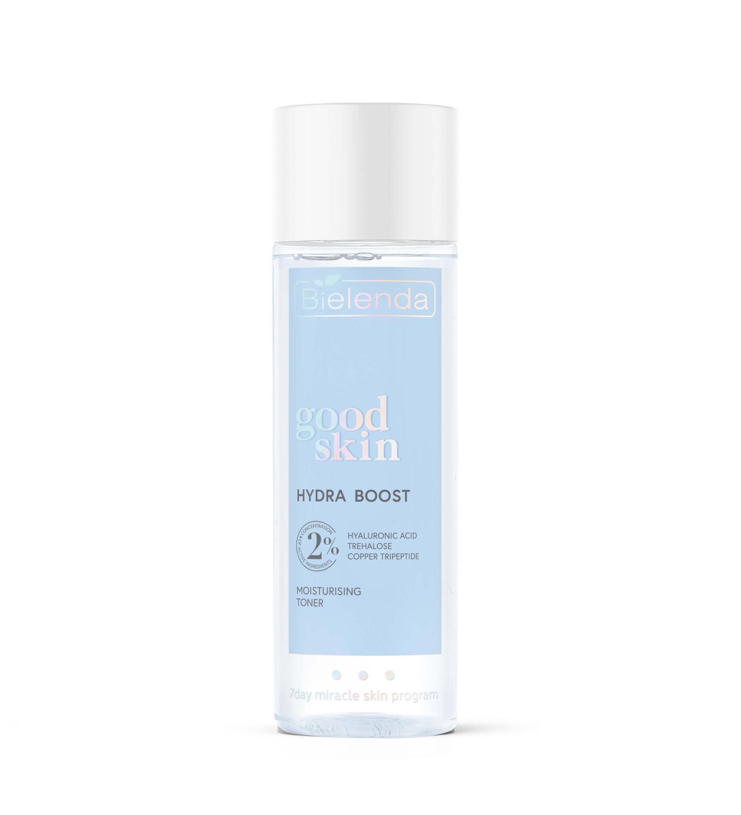 Bielenda Good Skin Hydra Boost Moisturizing Tonic Hyaluronic Acid Trehalose Tripeptide 200 ml - Buy Online on GoSupps.com
