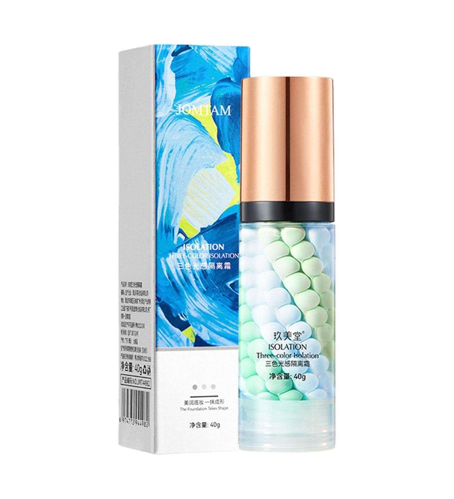  LINGJIONG Makeup color | Tri-color Isolation Cream Face foundation base isolating cream invisible pores moisturizing foundation concealer essence - Buy Online on GoSupps.com