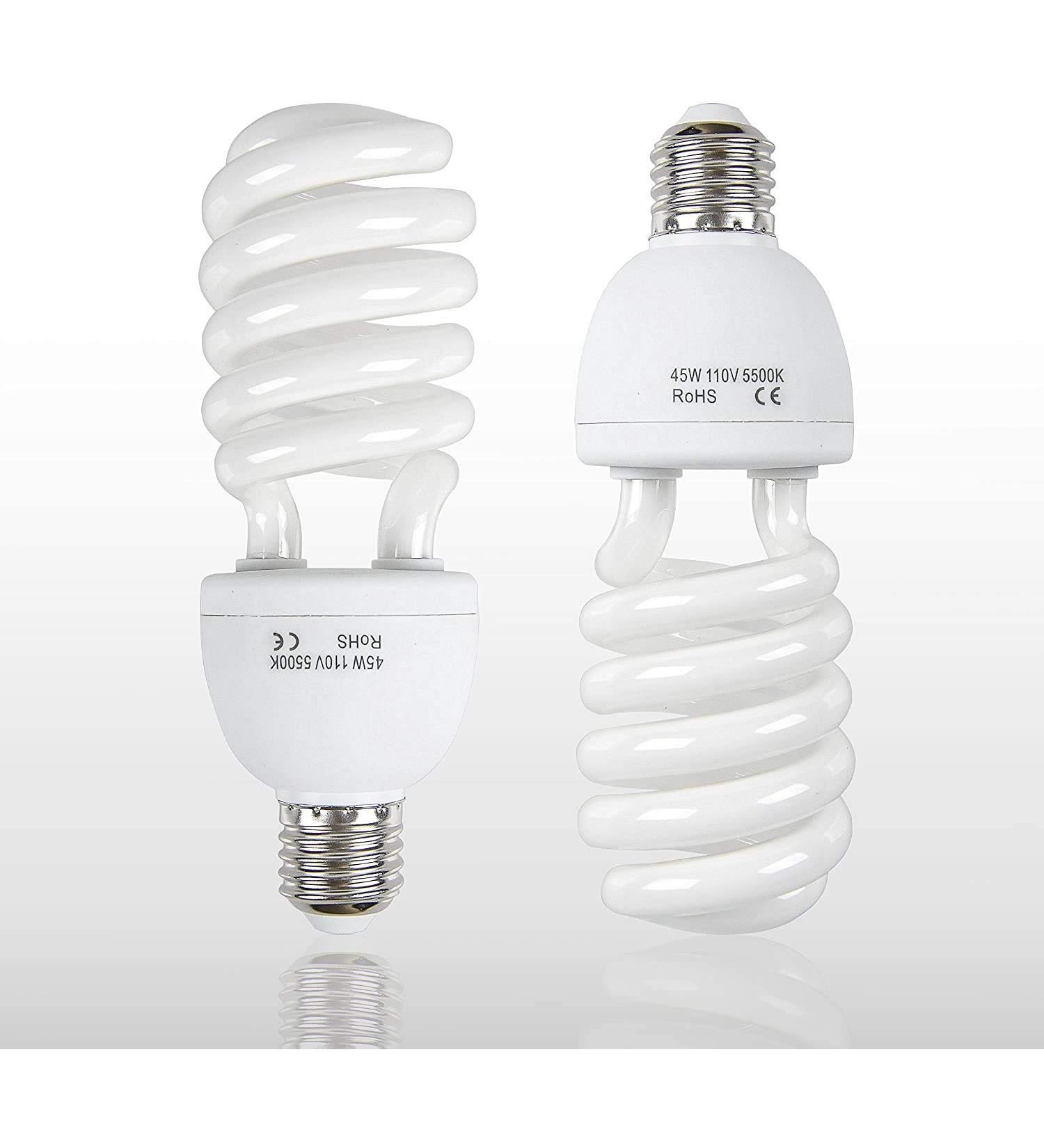 SLOW DOLPHIN Photo CFL Full Spectrum Light Bulb 2 x 45W 5500K CFL Daylight Photography Photo Video Studio Lighting(2 Packs) - Buy Online on GoSupps.com