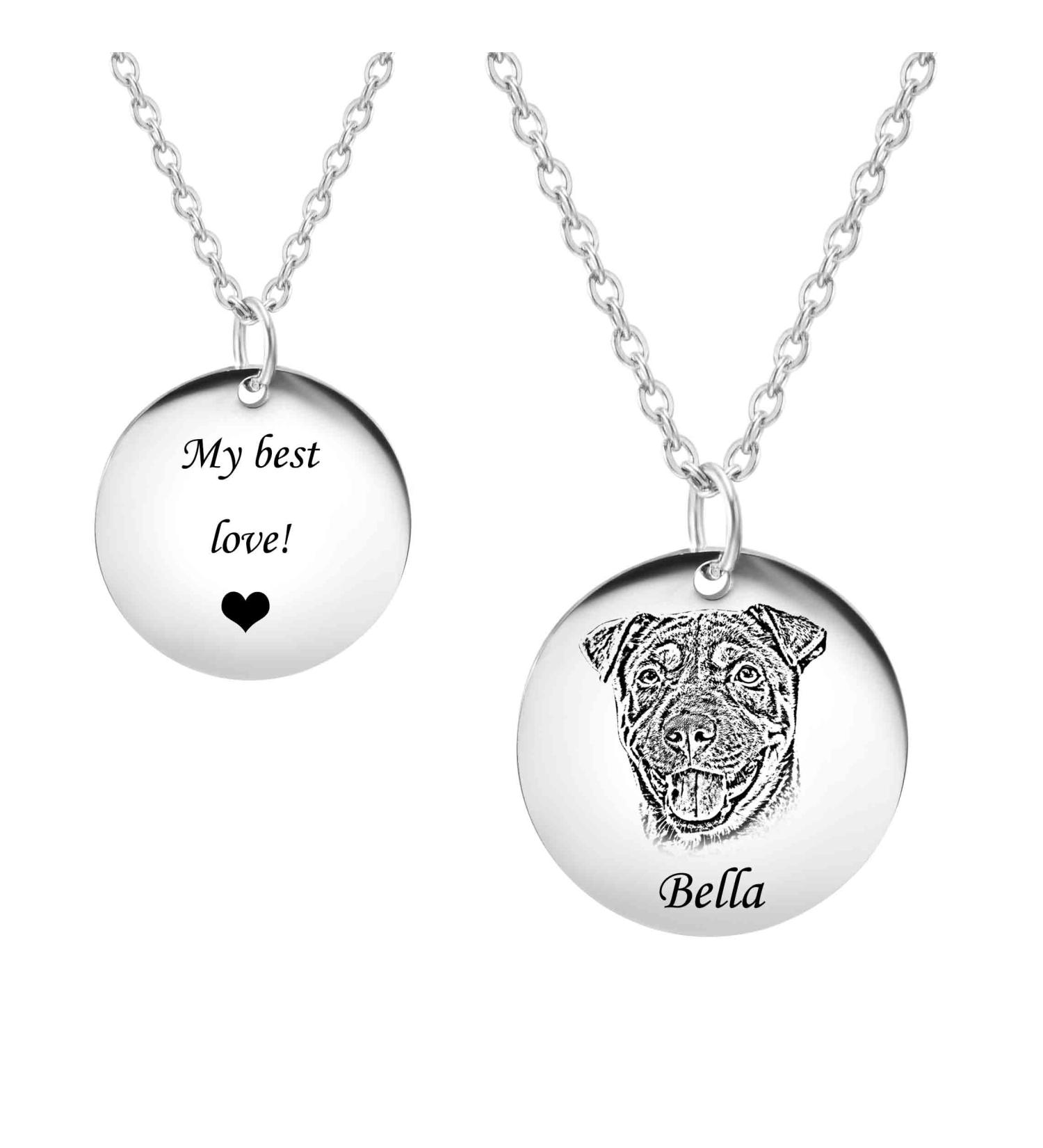 Personalized Hooami Dog Cat Pendant Necklace for Men - Silver Custom Jewelry Chain - Buy Online on GoSupps.com