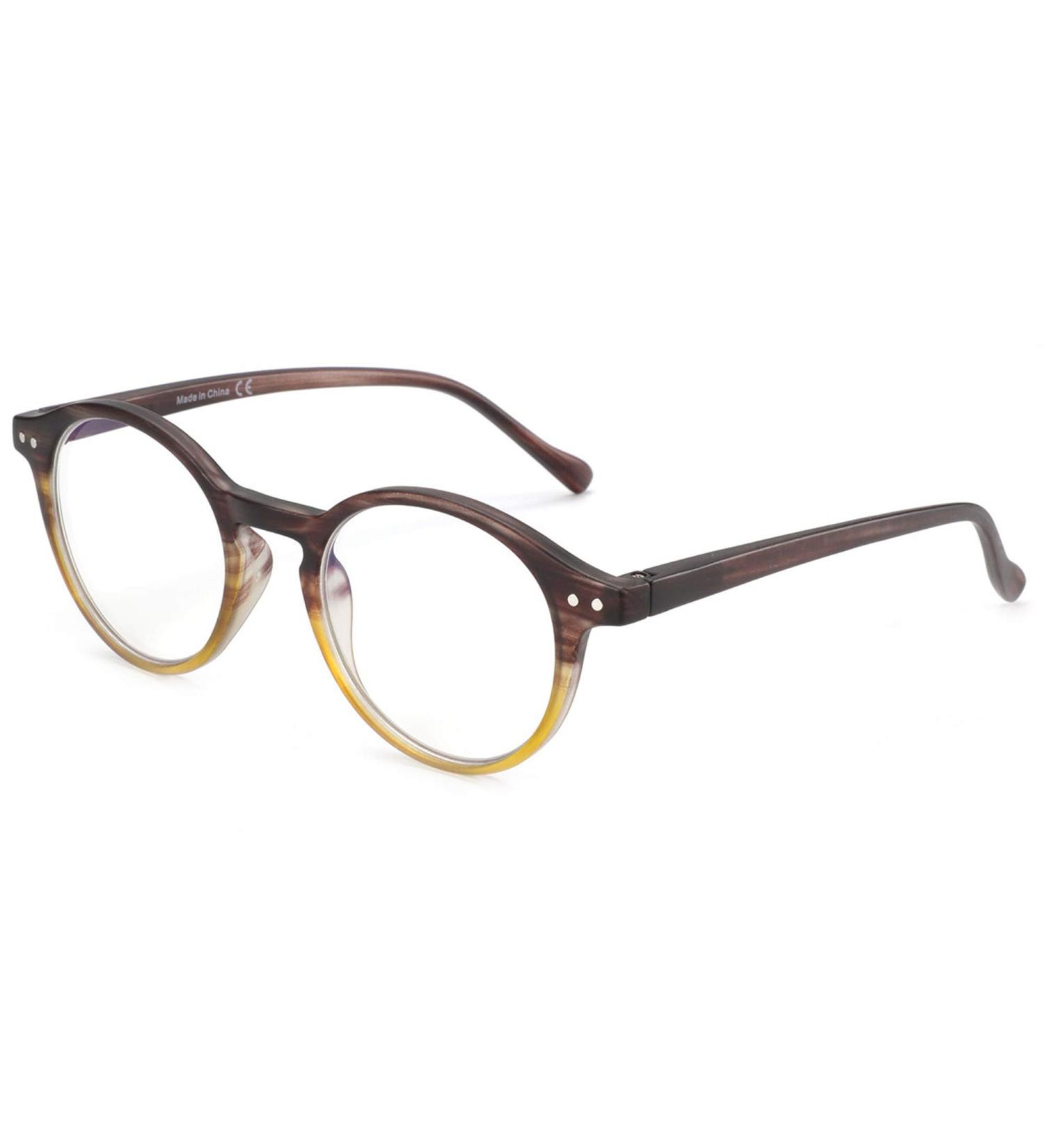 ZENOTTIC Blue Light Blocking Reading Glasses | Round Men Women | 0.0 1.0 1.5 2.0 2.5 3.0 3.5 Magnification | Crystal-Brown Frame - Buy Online on GoSupps.com
