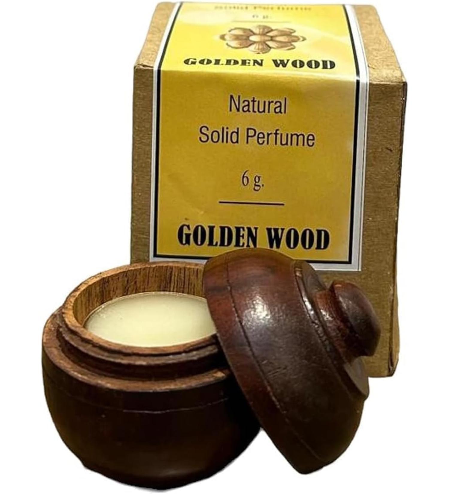 Natural Solid Perfume Golden Wood Fragrance Long Lasting Fragrance Body Perfume In Wooden Jar For Unisex- 6 gm (Pack Of 1) - Buy Online on GoSupps.com