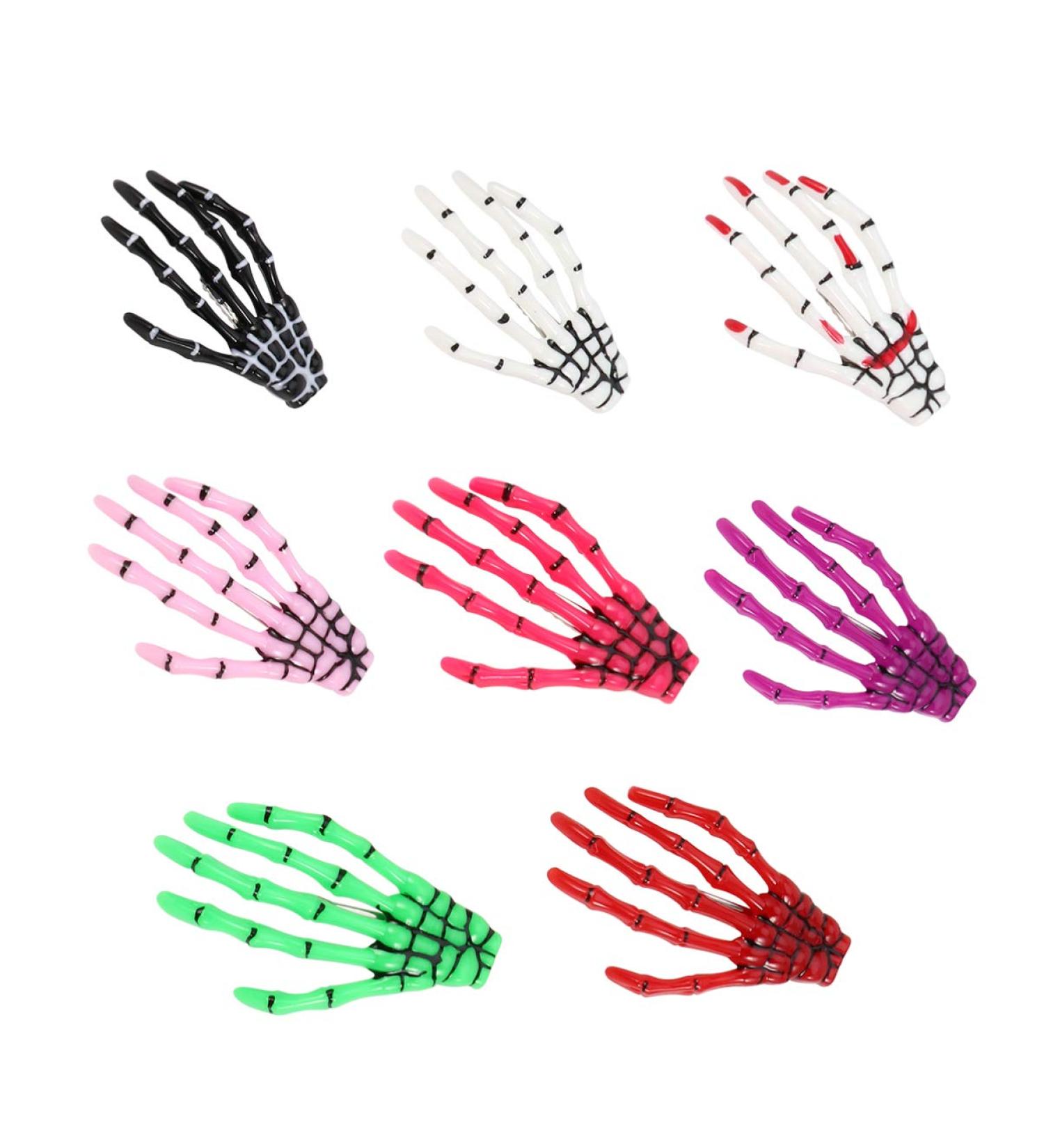 Buy Minkissy 8pcs Halloween Skeleton Hair Accessories Colorful Skull Hair Clips for Spooky Styles - Buy Online on GoSupps.com