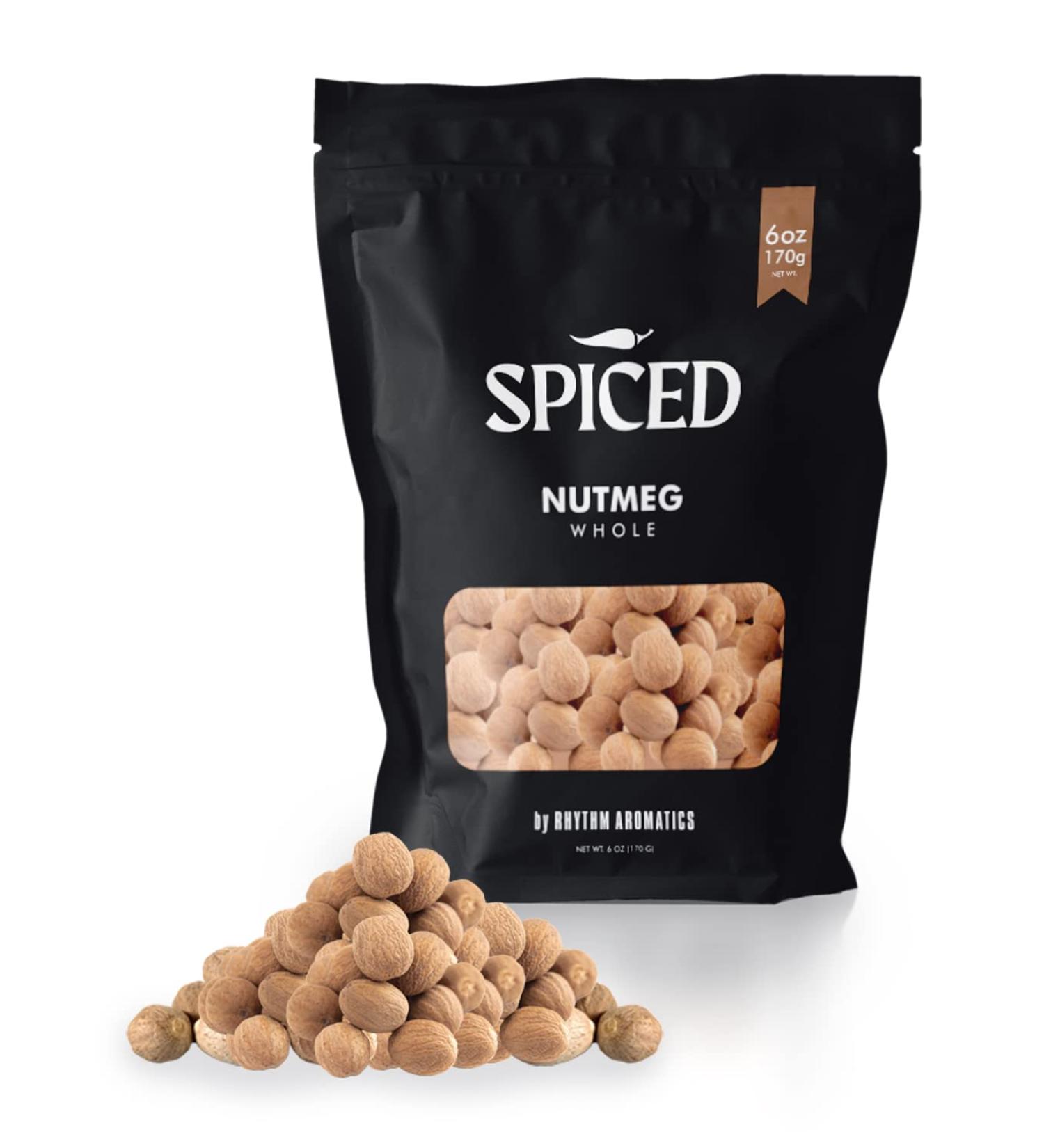 6 oz Spiced Whole Nutmeg Seeds - Perfect for Cooking, Seasoning, Grating, and Grinding in Coffee, Tea, and Hot Drinks - Buy Online on GoSupps.com