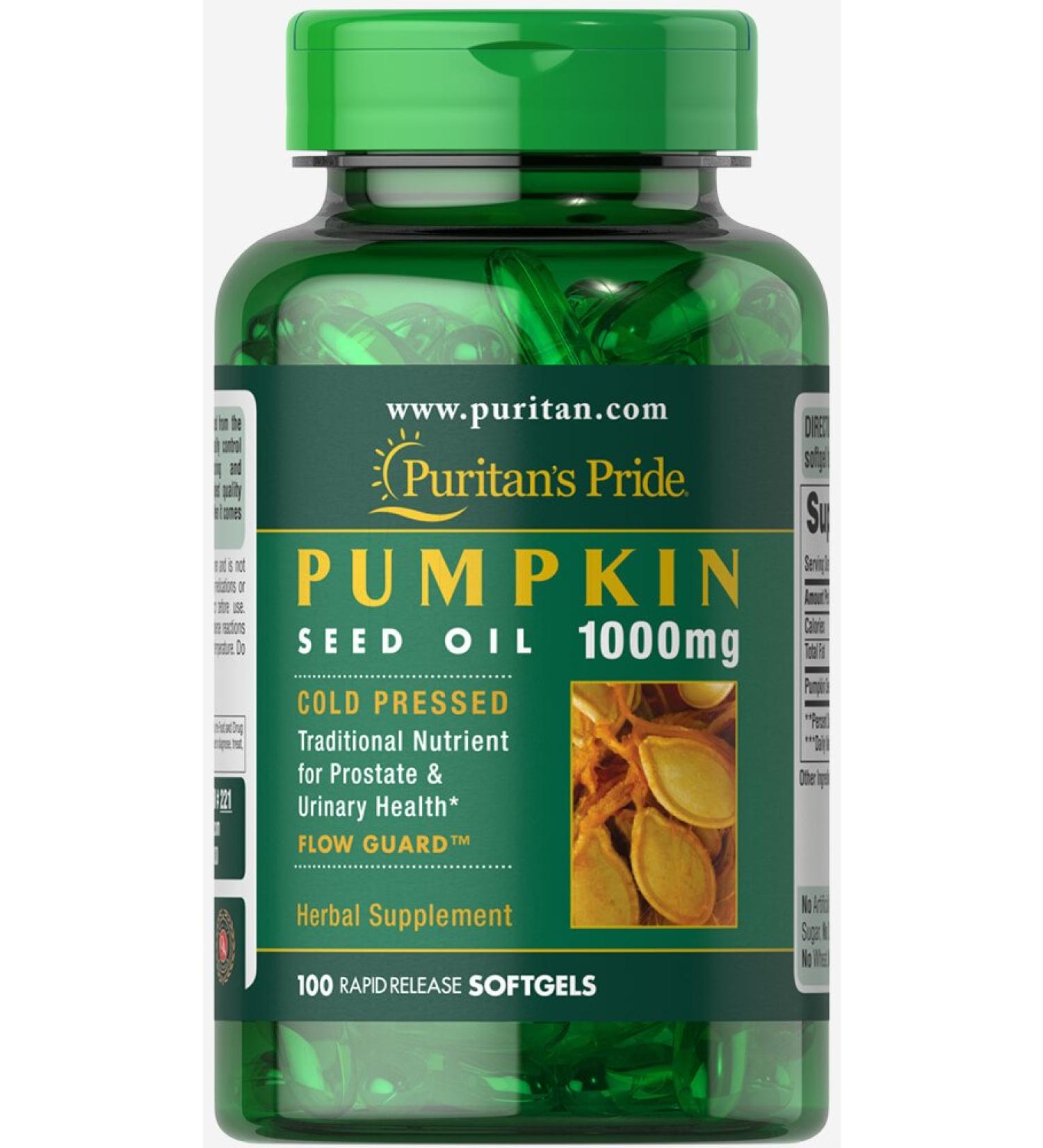 Pumpkin Seed Oil 100 Count - Supports Prostate & Urinary Health - White - Buy Online on GoSupps.com
