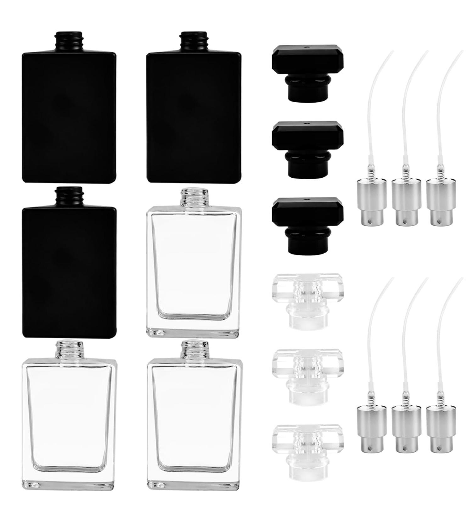 Enenes Glass Refillable Perfume Bottle 6 Pcs Portable Square Empty Glass Perfume Atomizer Bottle 30ml/1 oz. Spray Glass Bottle Atomizer Container Black - Buy Online on GoSupps.com