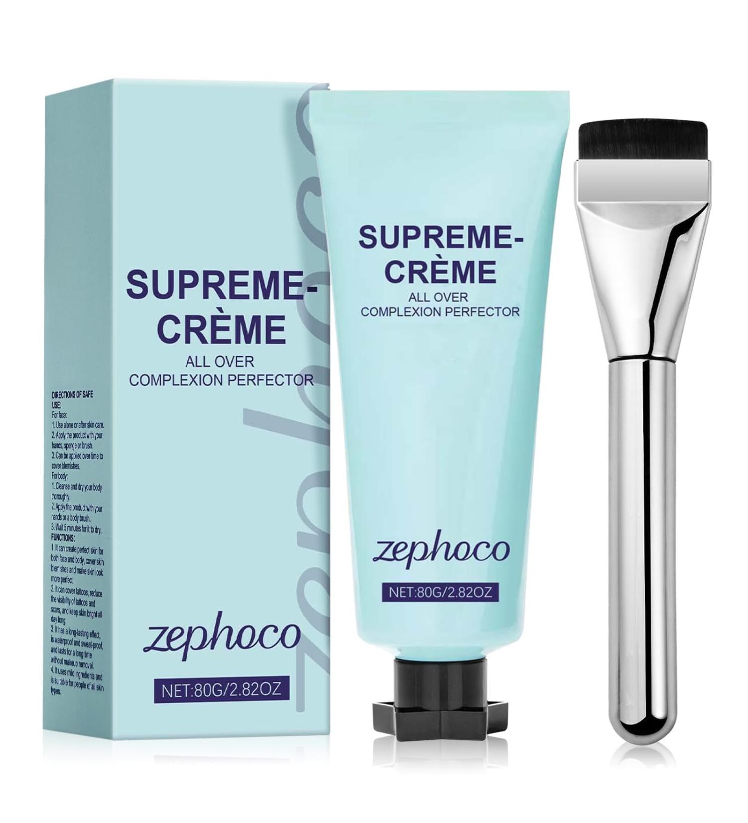 Znnhnn 80g Coverage Skin Care Foundation Moisturizer with Brush CC Cream Waterproof and Sweatproof Light Texture for Even Skin Tone for All Skin Types Ideal for Fairer - Buy Online on GoSupps.com