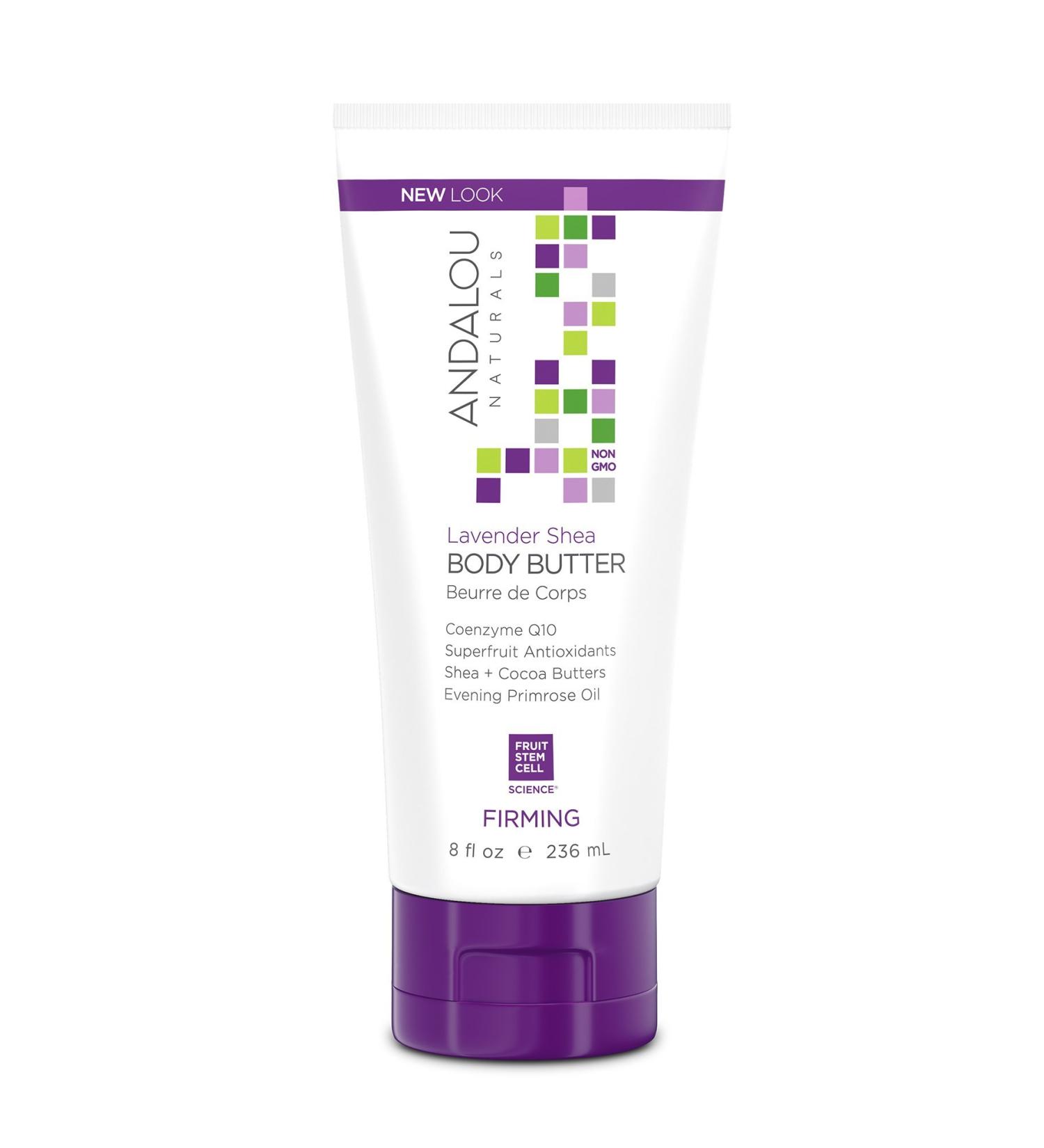 Andalou Naturals Lavender Shea Firming Body Butter - 8 oz | Moisturizing and Tightening Formula - Buy Online on GoSupps.com
