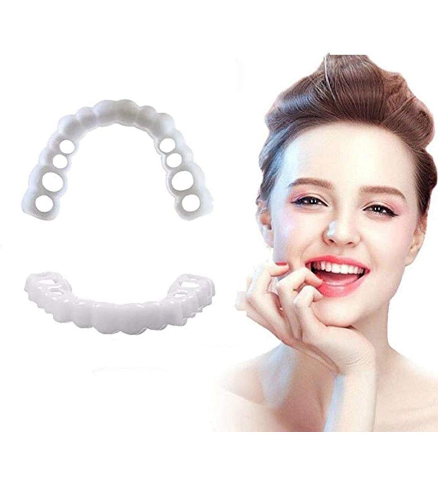 4 Pairs Instant Smile Cosmetic Braces - Perfect Teeth Cover for Men & Women | Upper & Lower Fake Tooth Units - Buy Online on GoSupps.com