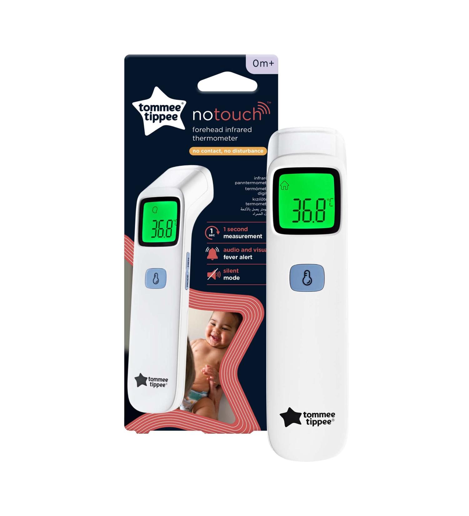 Tommee Tippee NoTouch Infrared Forehead Digital Thermometer for Newborn Baby | 1 Second Instant Readings in C or F - Buy Online on GoSupps.com