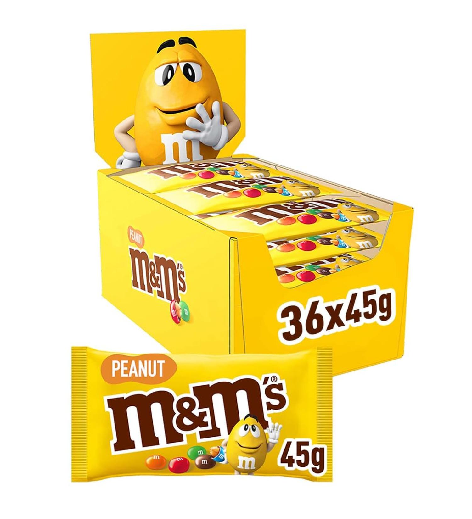 M&M'S PEANUT - Milk Chocolate & Peanuts Sweets - Large - 36 x 45g (Packaging May Vary) - Buy Online on GoSupps.com