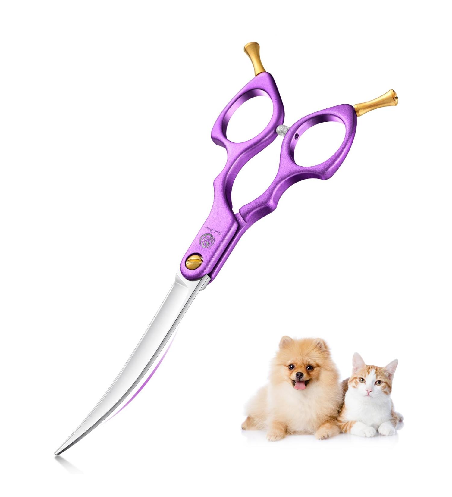 Purple Dragon 6-Inch Dog & Cat Grooming Scissors Ultra-Light Aluminum Handle JP 440C Steel Professional Fur Shears for Pet Groomers & Beginners - Buy Online on GoSupps.com