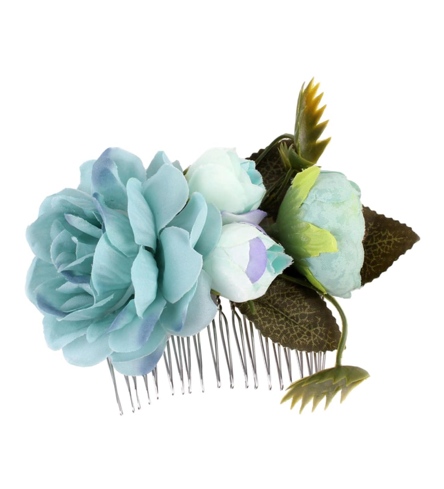 DOITOOL Bridal Hair Accessories for Wedding Artificial Flower Hair Clip Wedding Floral Crown Flower Wreath Hair Comb Bridal Hair Comb Accessories Hair Barrettes Vintage Headgear - Buy Online on GoSupps.com