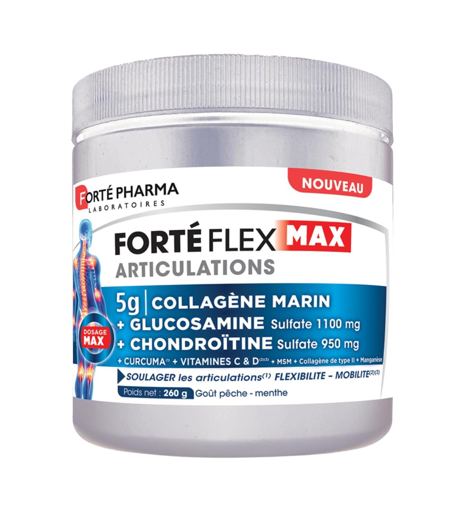 Fort Pharma - Fort Flex Max Articulations - Flexibilit Mobilit - Collag ne type I et II - Curcuma MSM Glucosamine - 1 cuill./jour 20 jours Fort Flex Max Articulations Collag ne Pot - Buy Online on GoSupps.com