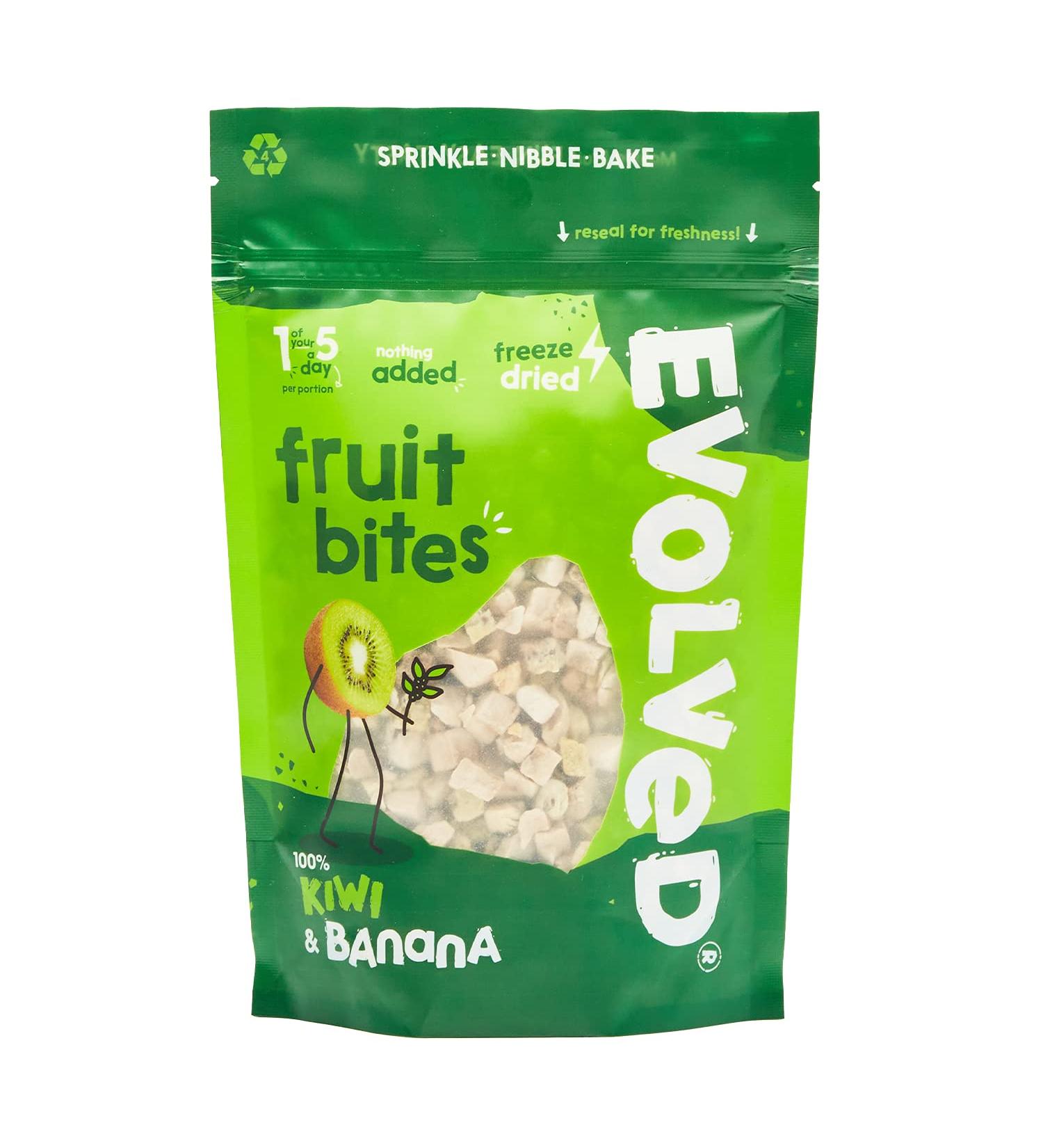 Evolved Freeze Dried Kiwi & Banana Pieces | Healthy Snacks 100% Natural No Added Sugar | Low Calorie Vegan Keto Gluten Free | 50g x 4 - Buy Online on GoSupps.com