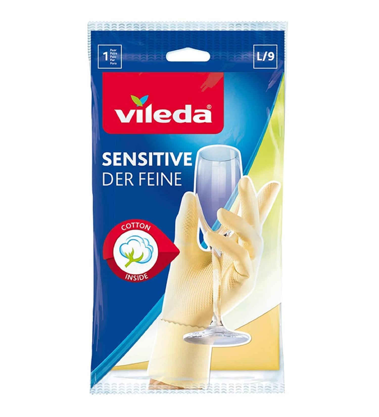 Vileda The Fine/Sensitive Rubber Gloves for maximum tactile sensitivity size L 1 pair