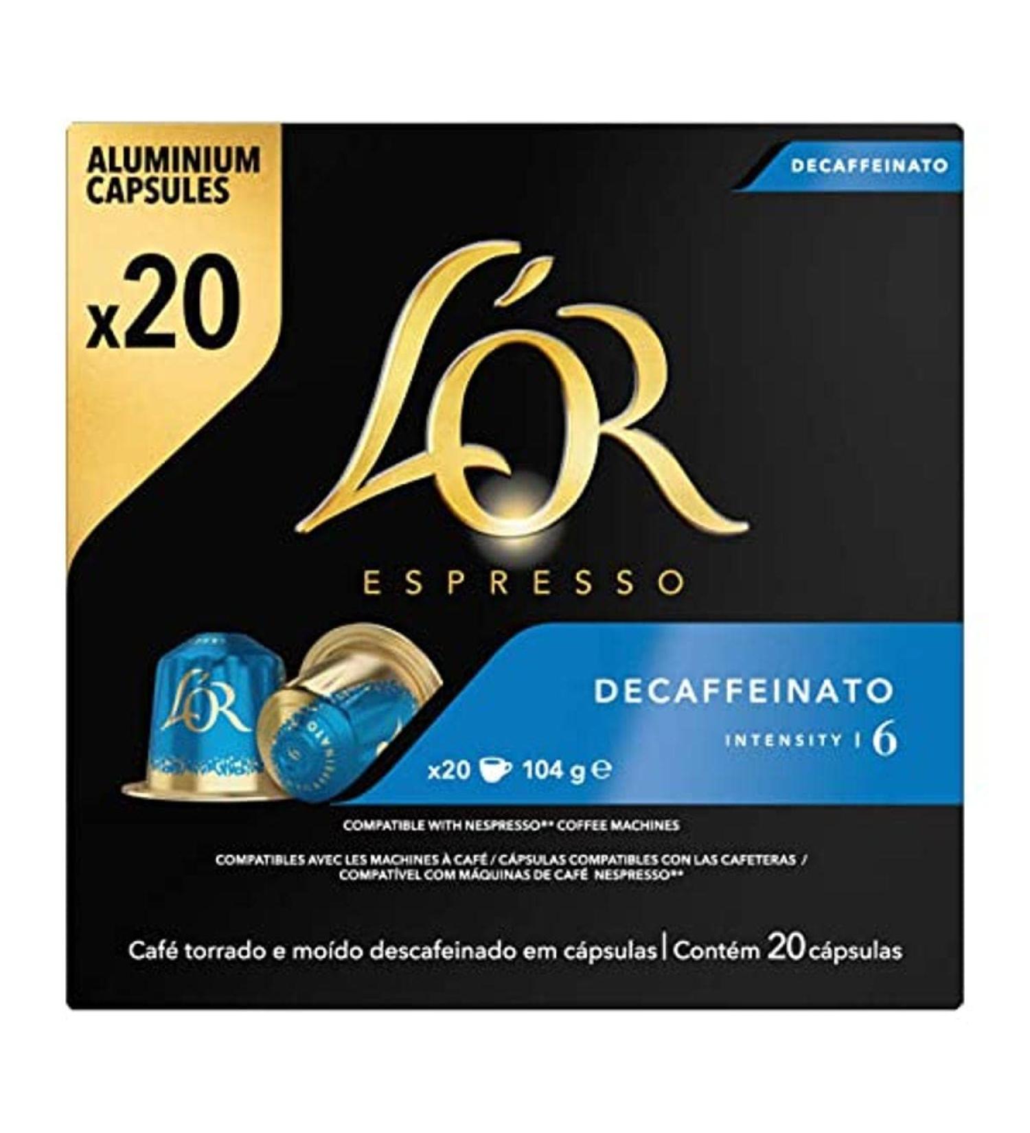 L'Or L Or Espresso decaffeinated coffee intensity 6 - Box of 20, 104g