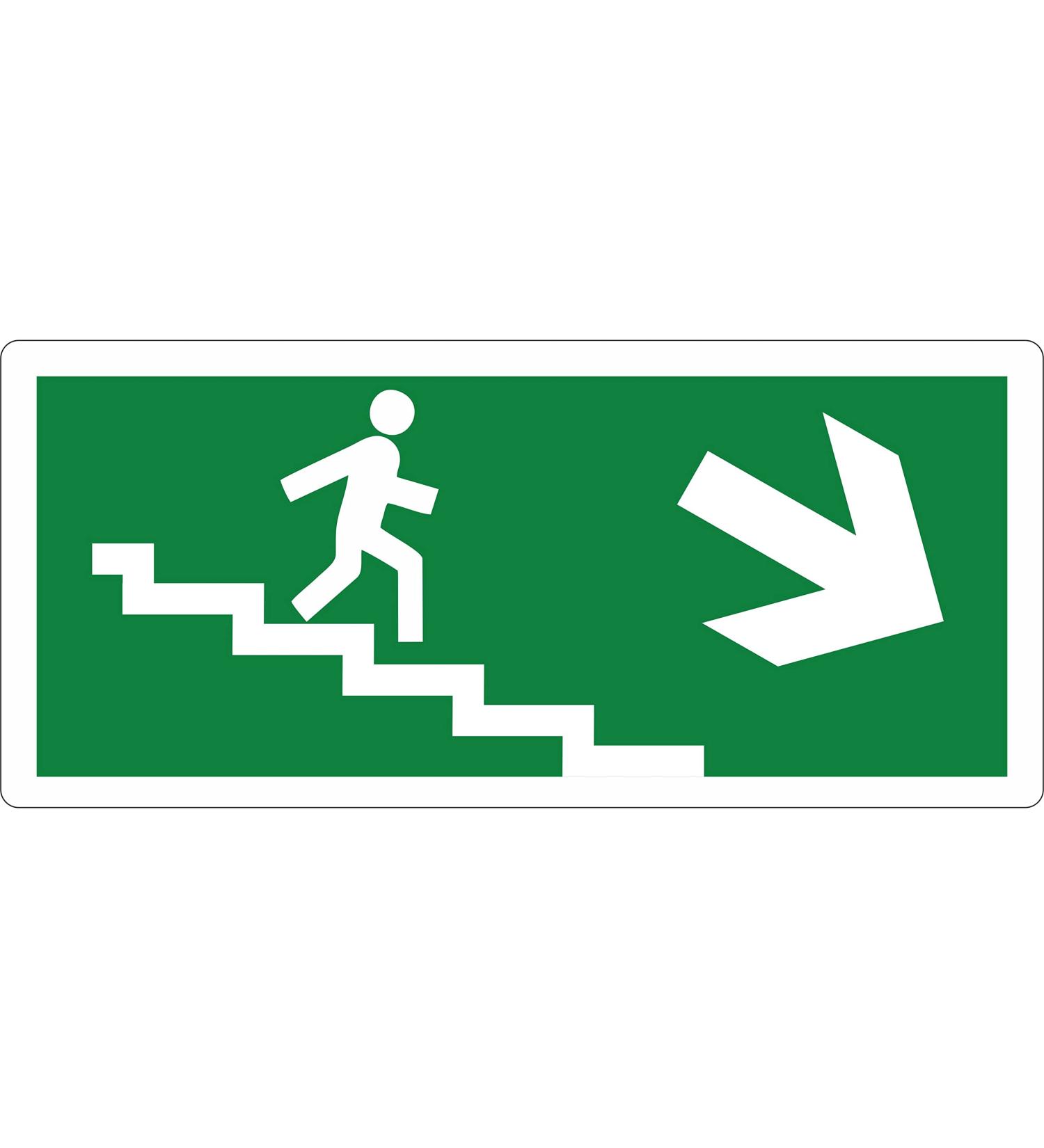 Pubblimania Emergency Exit PVC Sign - Robust Indoor/Outdoor Use (29 x 13 cm) - Stairs & Ladders Right Exit Indicator - Buy Online on GoSupps.com