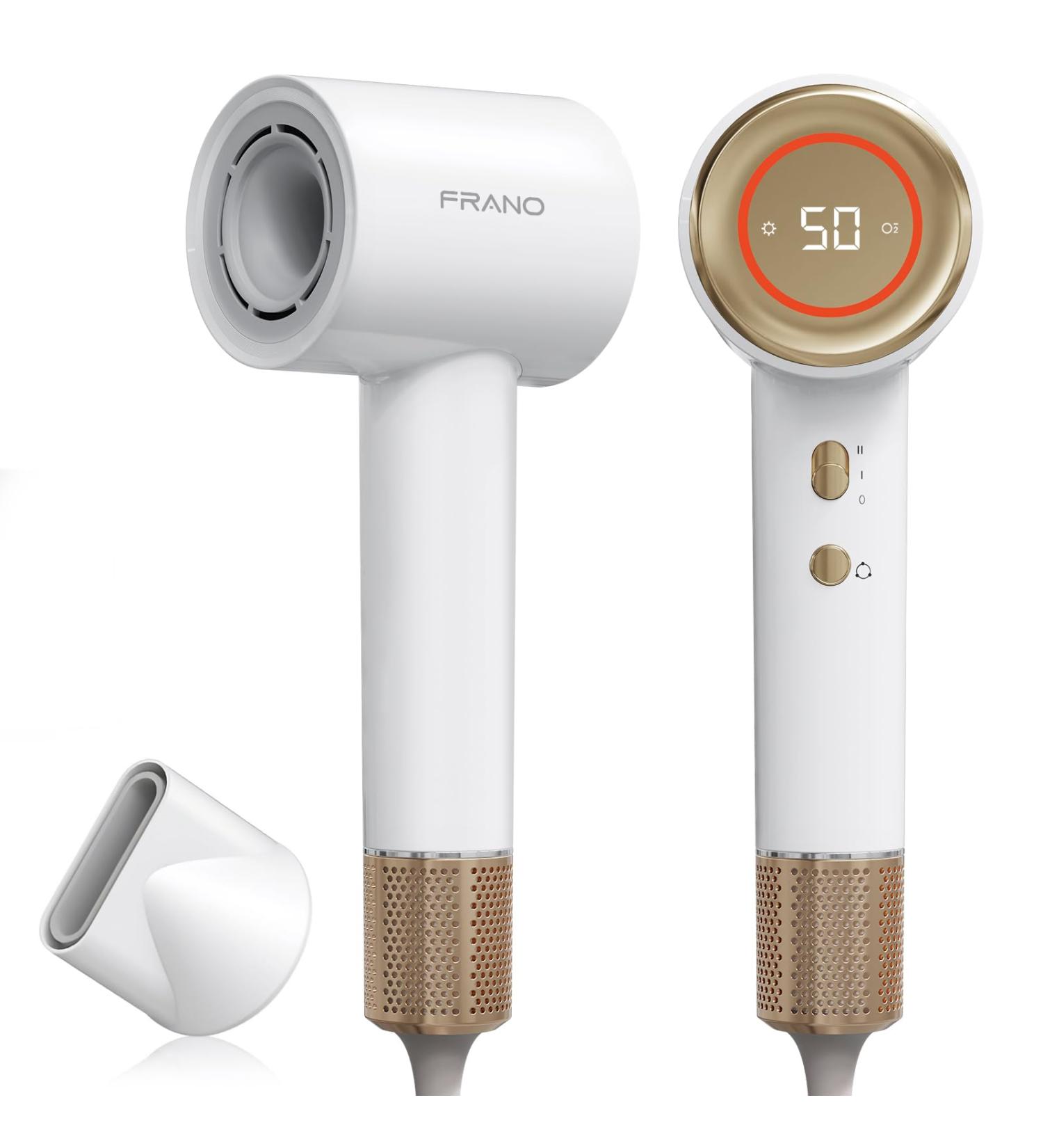 FRANO Hair Dryer - High-Speed Ionic Blow Dryer with Brushless Motor Fast Drying & Low Noise - Perfect Travel Hairdryer with Magnetic Nozzle - Buy Online on GoSupps.com