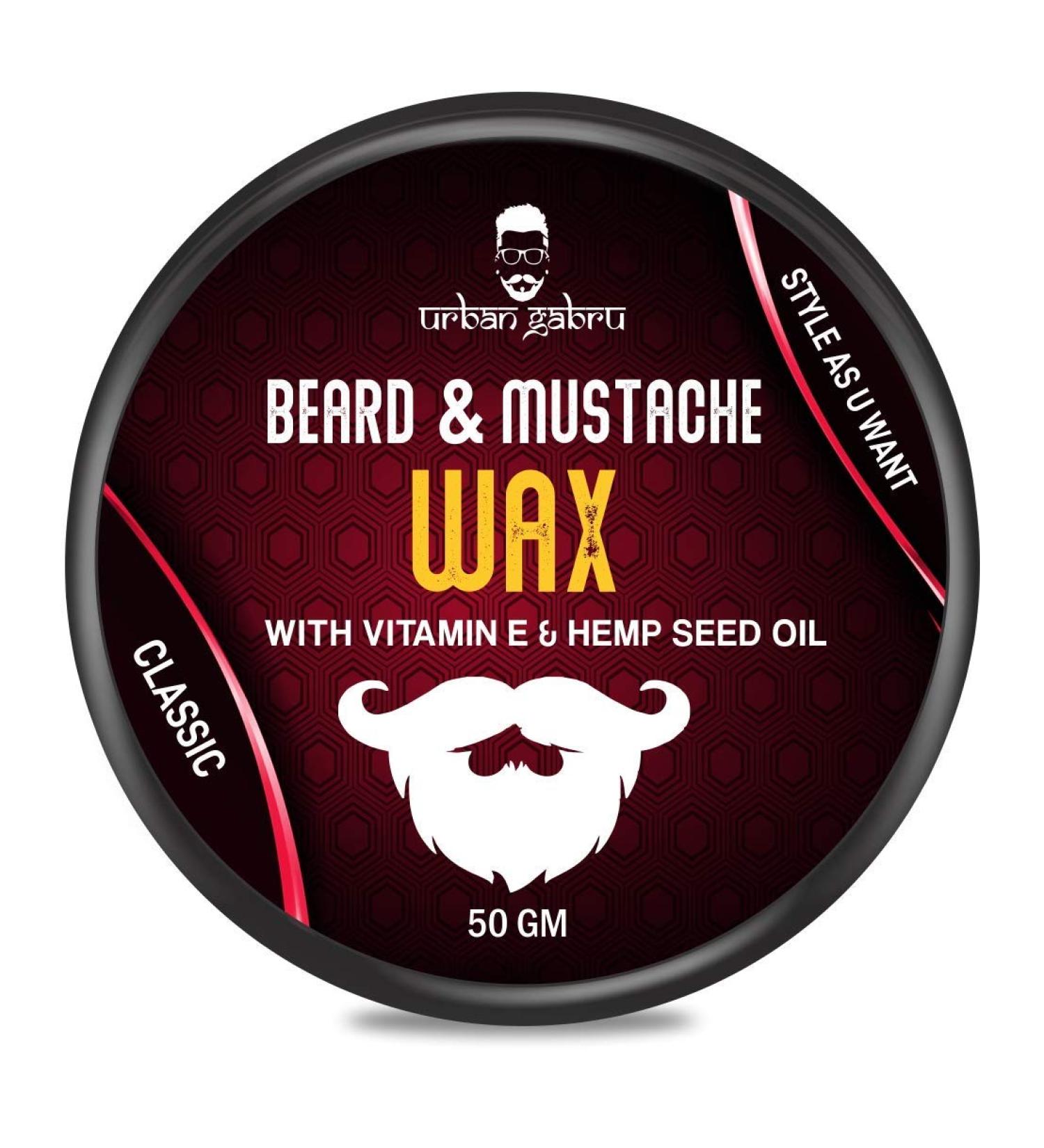 Urbangabru Beard Mustache Wax for Men - Strong Hold Styling Balm to Shape and Nourish Beard (1.7 fl oz) - Buy Online on GoSupps.com