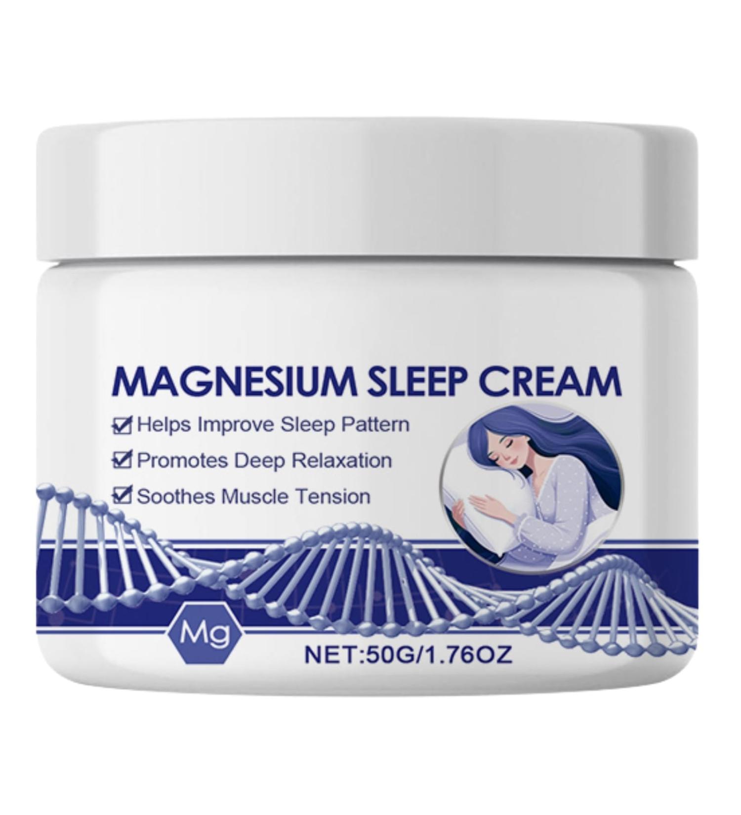 Magnesium Sleep Cream 50g: Enhanced with Rosemary for Deep Relaxation Soothes Muscle Tension Improves Sleep Quality - Buy Online on GoSupps.com