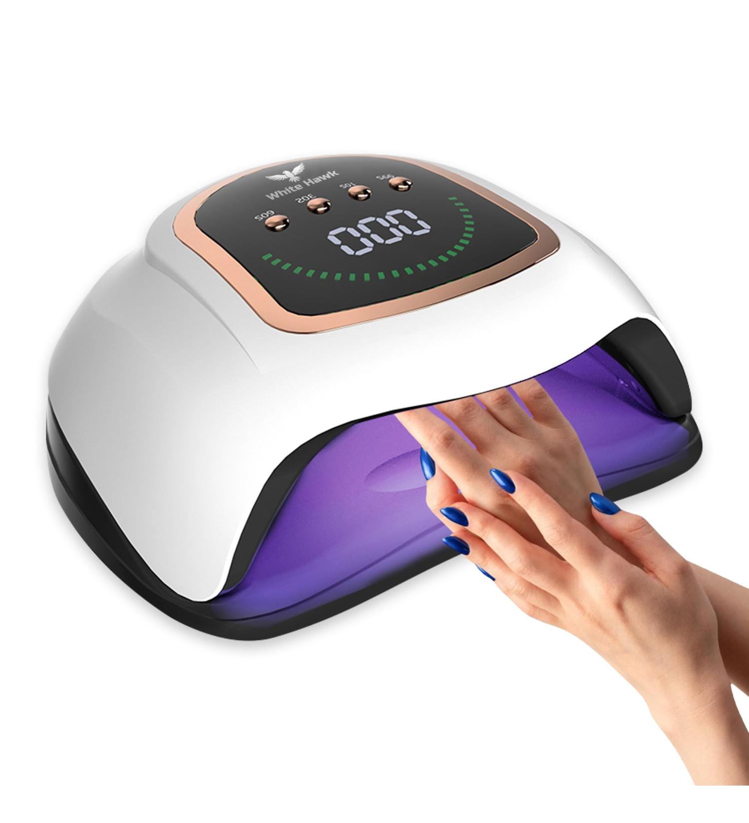 White Hawk UV Lamps for Gel Nails / 300W UV Nail Lamp with 72 Beads Large LED Display Auto Sensor and 4 Timer Settings for Fingernails and Toenails/UV Nail Lamp for Home and Salon Use - Buy Online on GoSupps.com