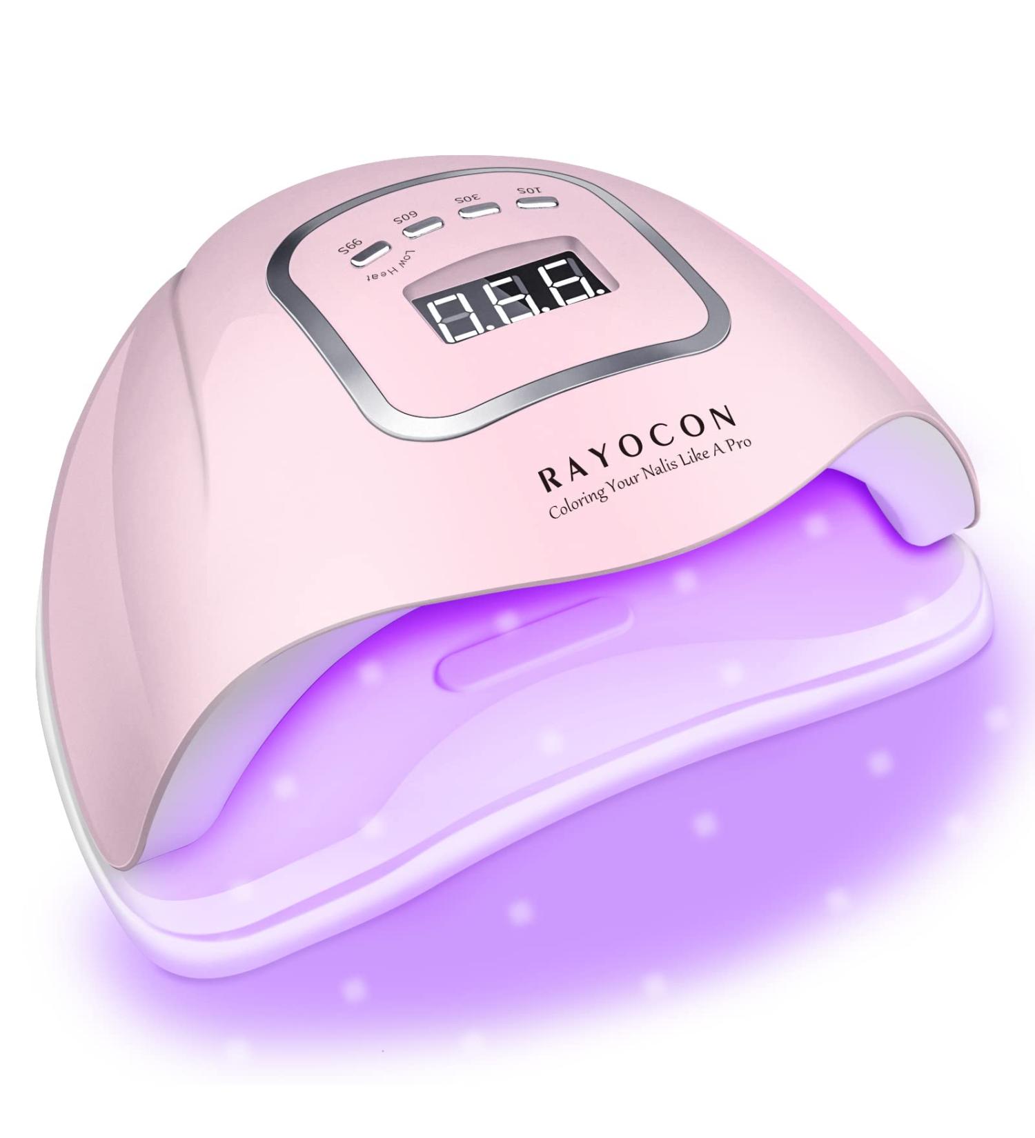 RAYOCON 120W UV LED Gel Nail Lamp - Fast Curing Nail Dryer for Salon & Home 45 Lamp Beads Pink - International Shipping Available - Buy Online on GoSupps.com