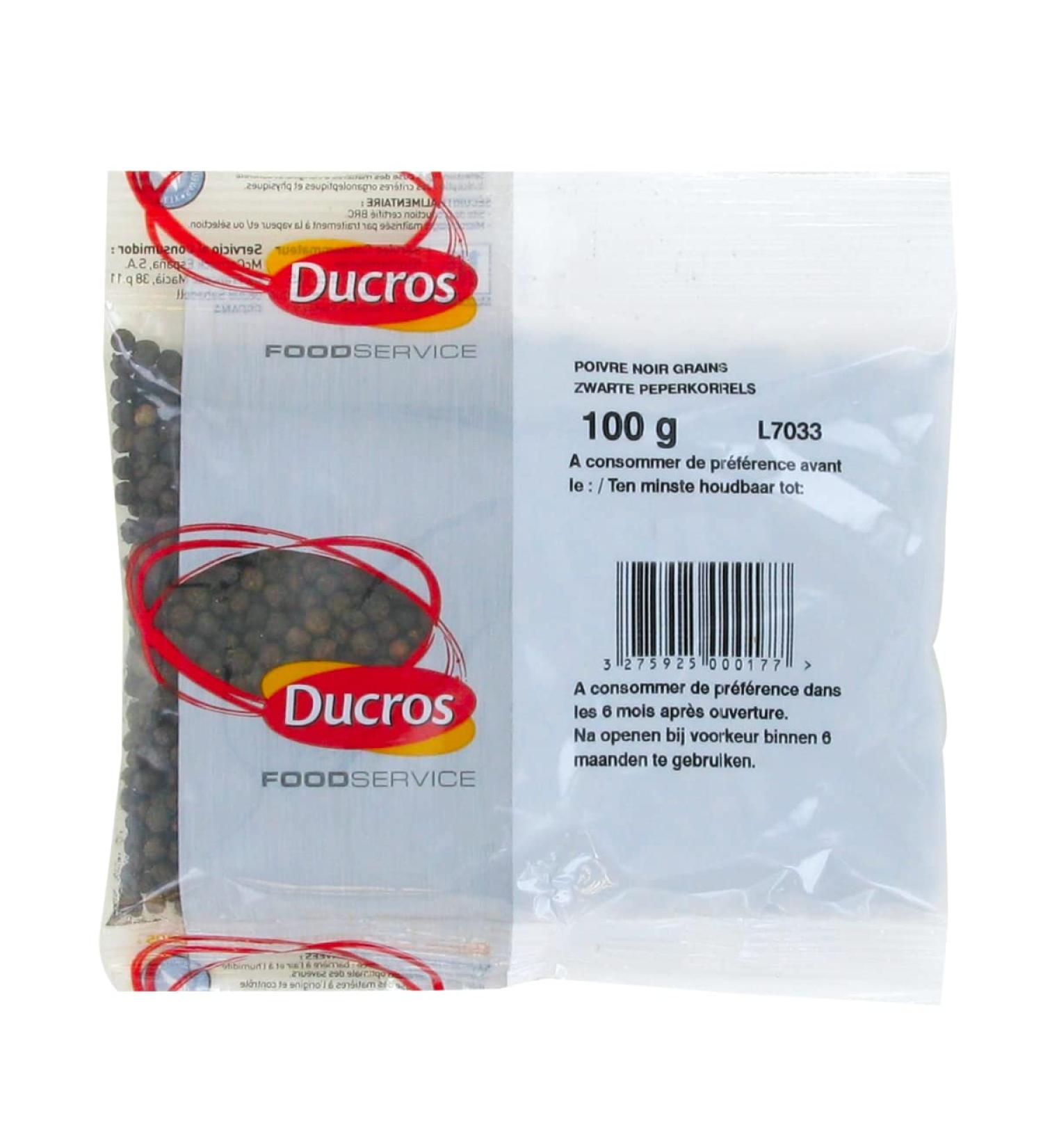 Whole Black Pepper / Black Pepper Grain 100g - DUCROS Brand (Pack of 3)