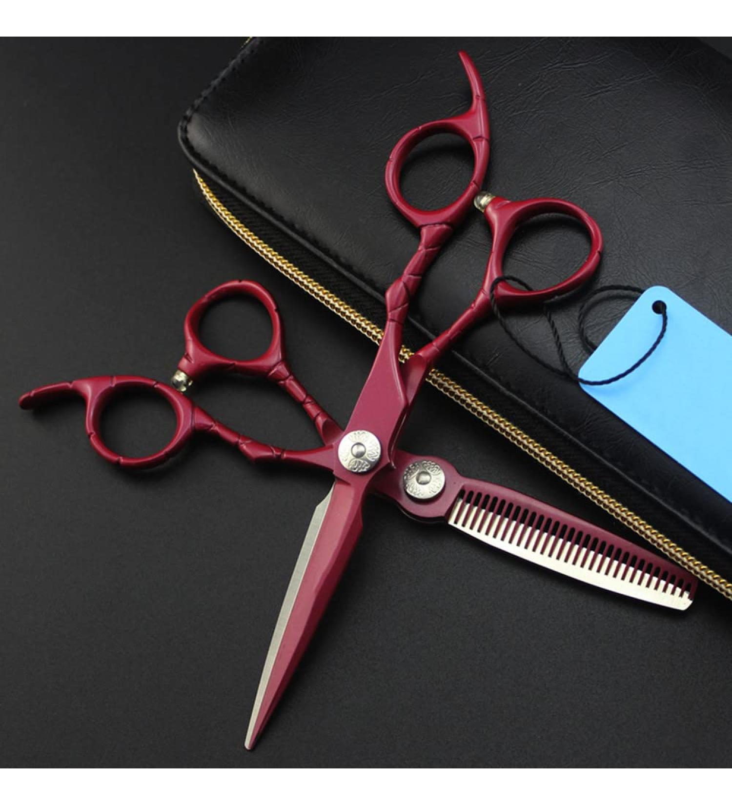 Hair Cutting Scissors 6 Inch Professional JP 440c Steel Rose Red Hair Cutting Scissors Haircut Thinning Barber Tools Cut Shears Hairdresser Scissors Set - Buy Online on GoSupps.com