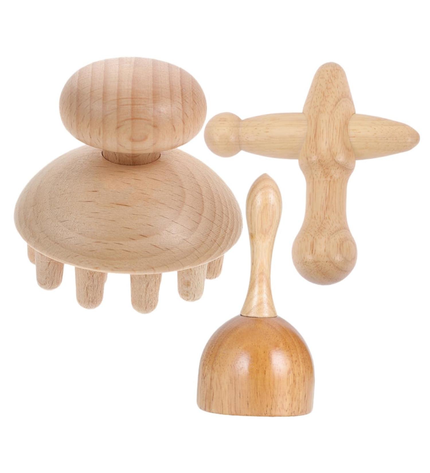 Frcolor Wooden Massage Cups Set - Therapeutic Schaubebrett & Mushroom Head Massager for Home Use | Best Wooden Massage Therapy Device - Buy Online on GoSupps.com