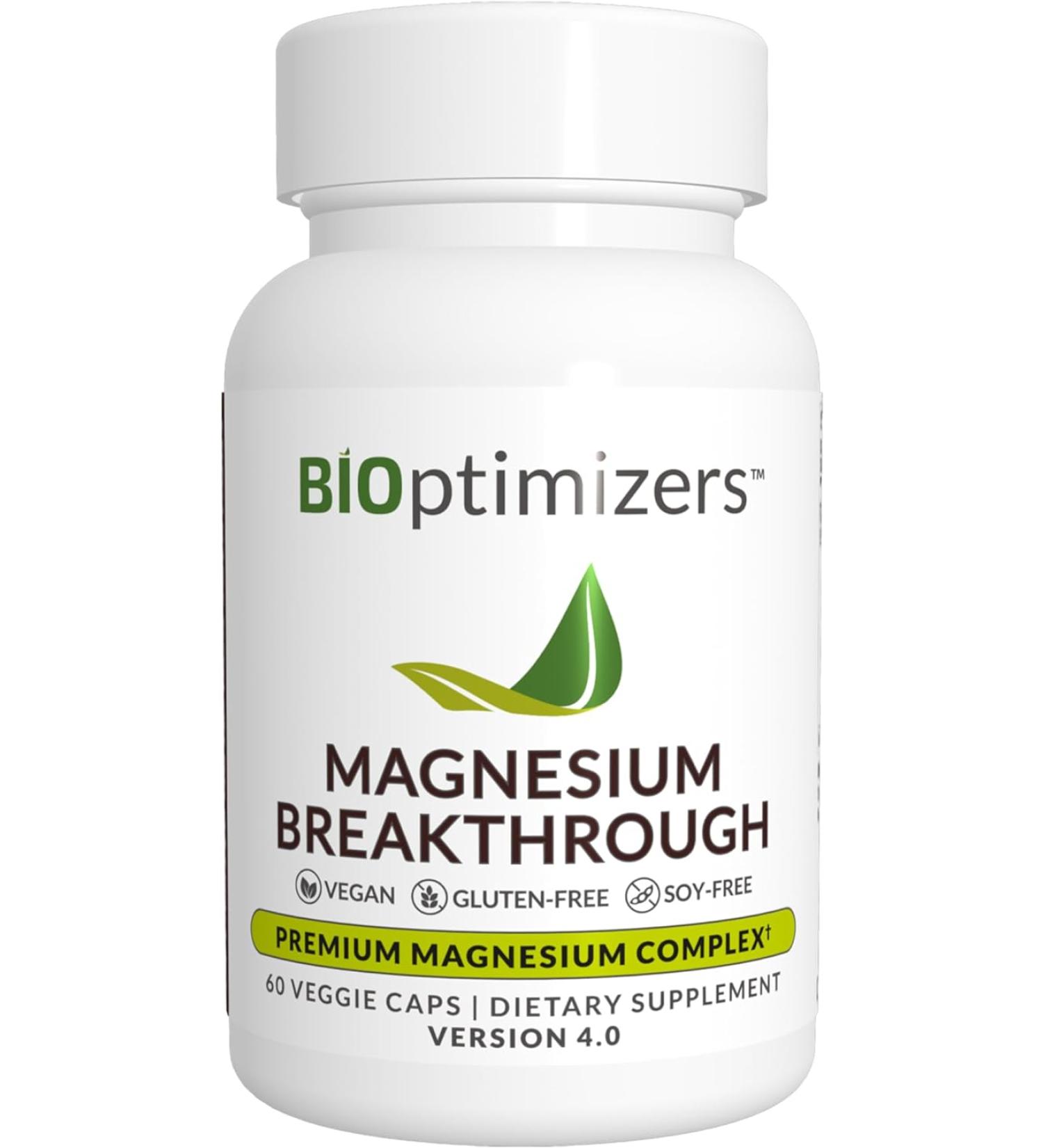Magnesium Breakthrough 4.0 Supplement - 7 Forms Including Bisglycinate, Malate, Citrate - Natural Sleep Aid & Brain Support - 60 Capsules - Buy Online on GoSupps.com