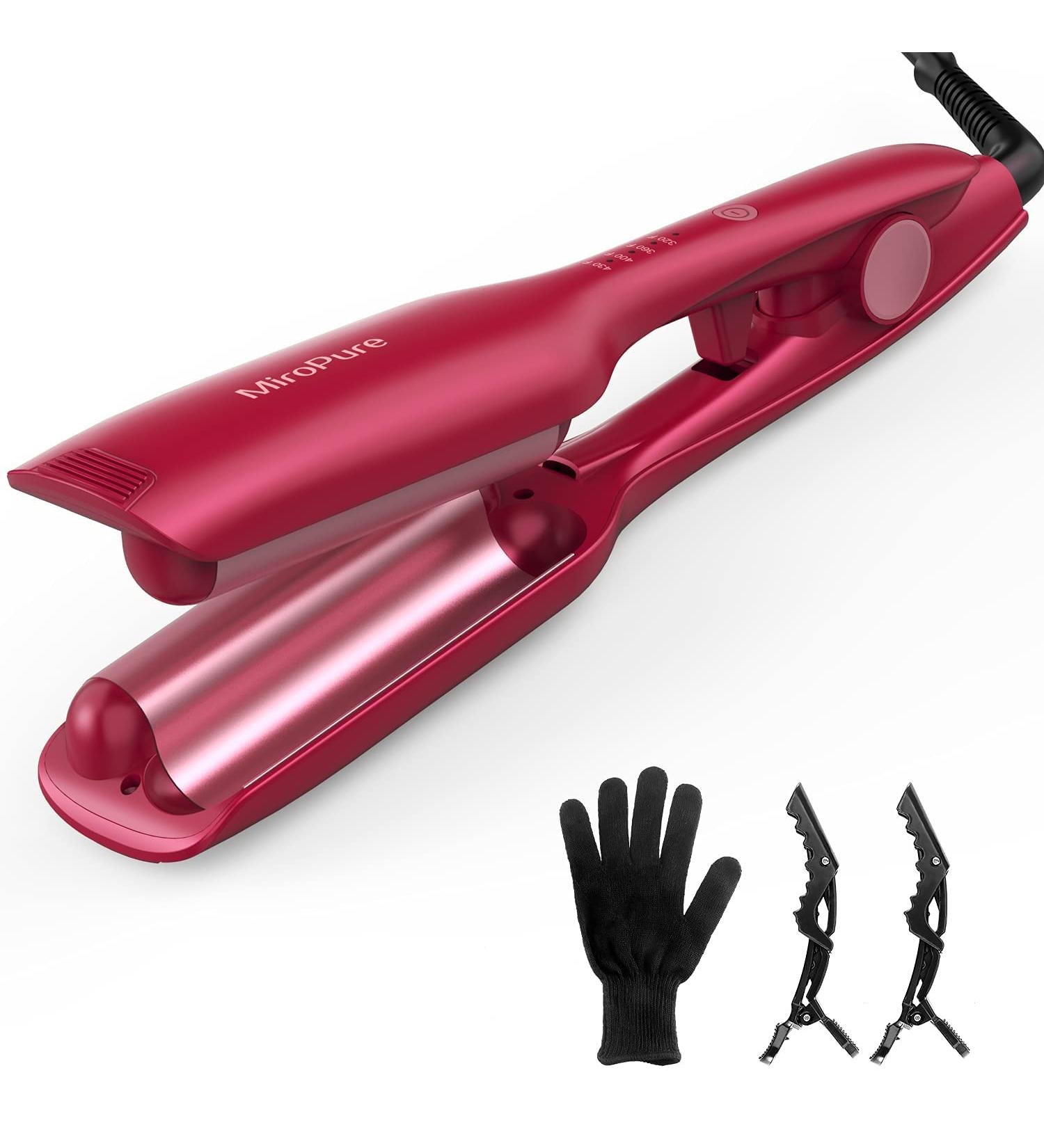 1 Inch Hair Waver Iron Beach Wand Crimper Barrel Curling Iron - Adjustable Heat, Auto Shut-Off, Long Lasting Waves - Dual Voltage - Buy Online on GoSupps.com