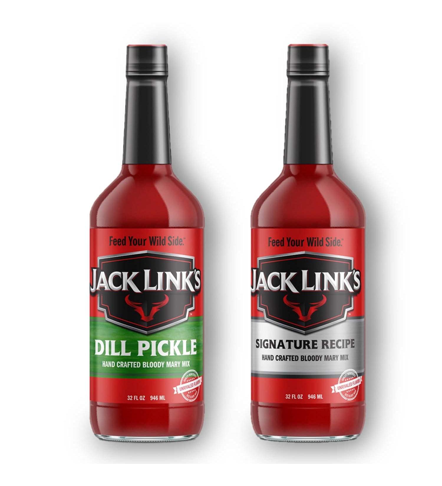 Jack Links Dill Pickle & Bloody Mary Mix Combo - Natural Ingredients, Low Carb, Gluten Free | 32 oz (Pack of 2) - Buy Online on GoSupps.com