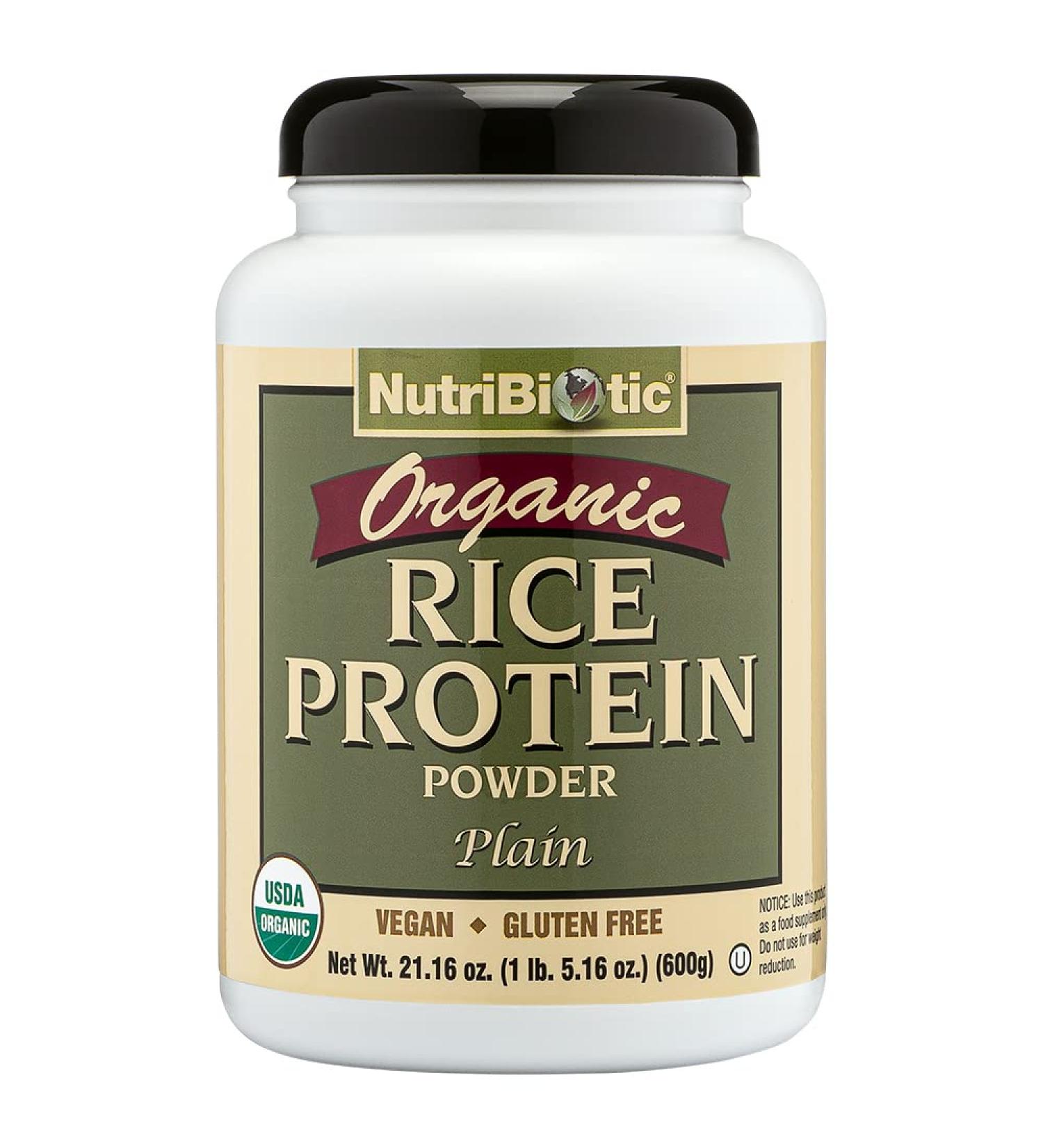 NutriBiotic Raw Organic Rice Protein - 1 lb 5 oz (600g) | Plant-Based Protein Supplement - Buy Online on GoSupps.com