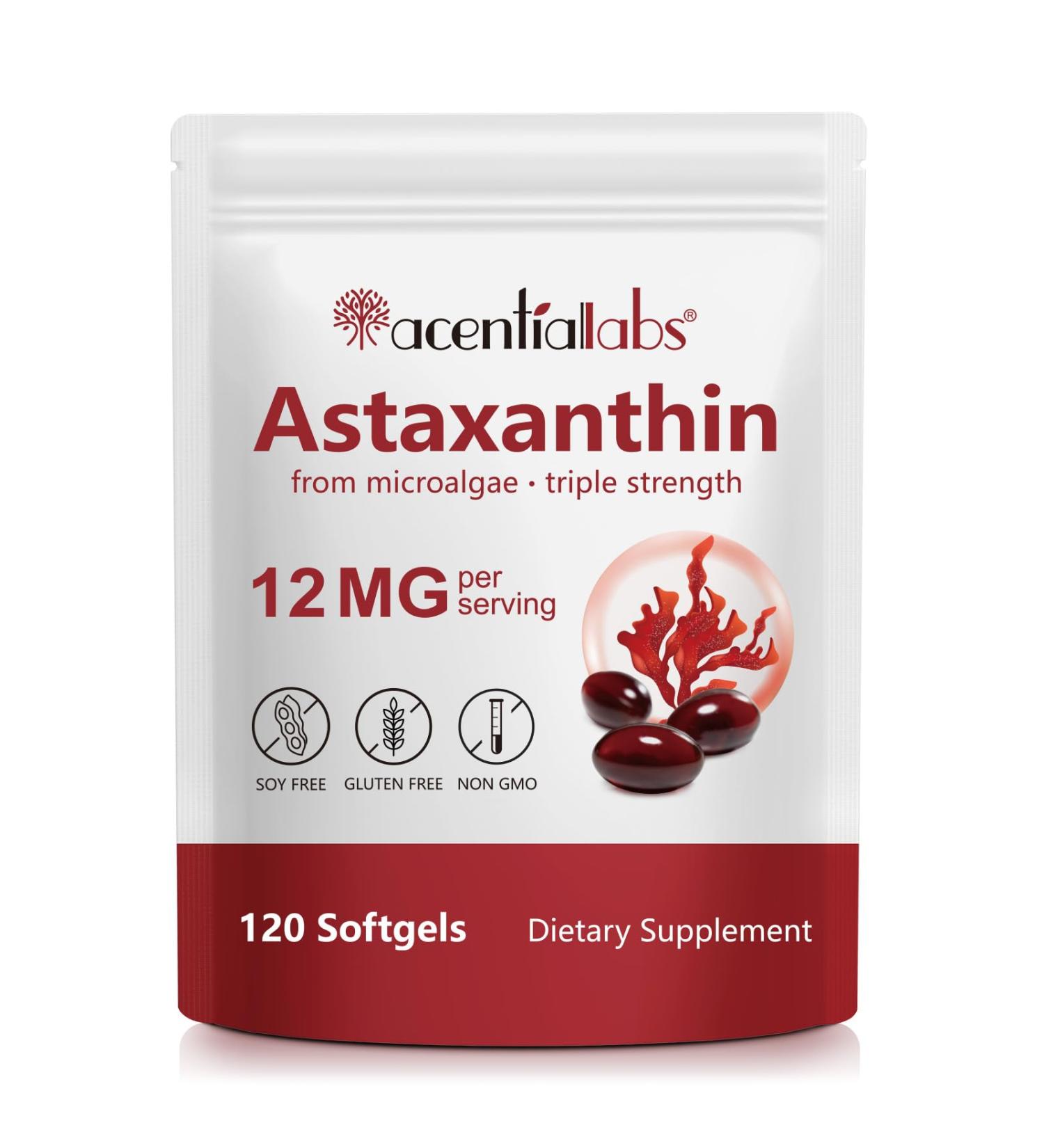 REVIGLAM Astaxanthin 12mg 120 Softgels (4-Month Supply) Sourced from Fresh Haematococcus Pluvialis Microalgae Supports Eye Joint & Skin Health Non-GMO Gluten-Free Dairy-Free - Buy Online on GoSupps.com