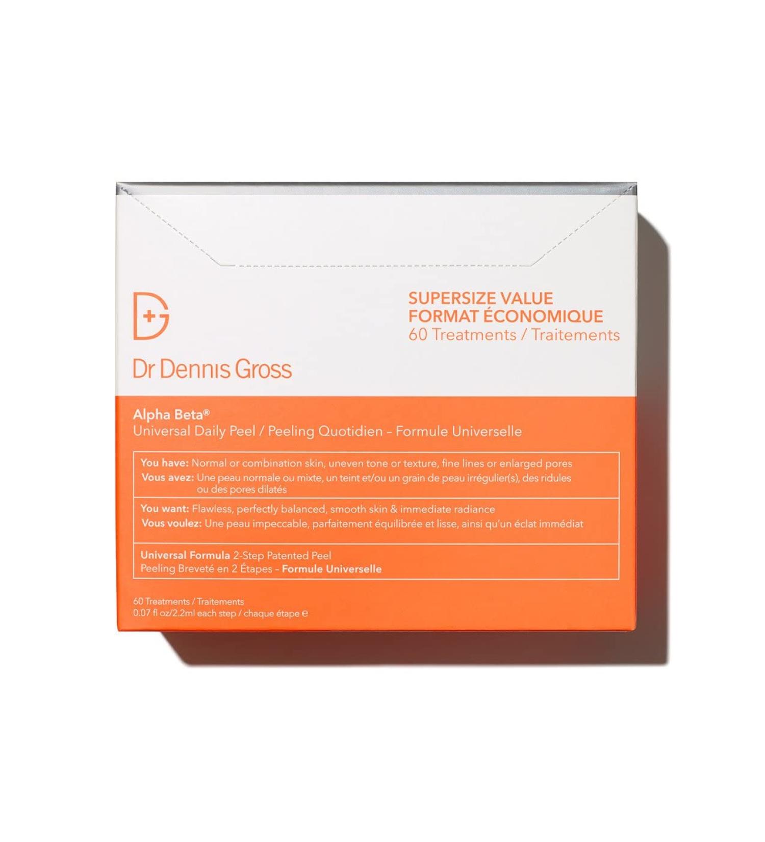 Dr. Dennis Gross Alpha Beta Daily Peel - 60 Treatments for Uneven Tone, Fine Lines & Enlarged Pores - Buy Online on GoSupps.com