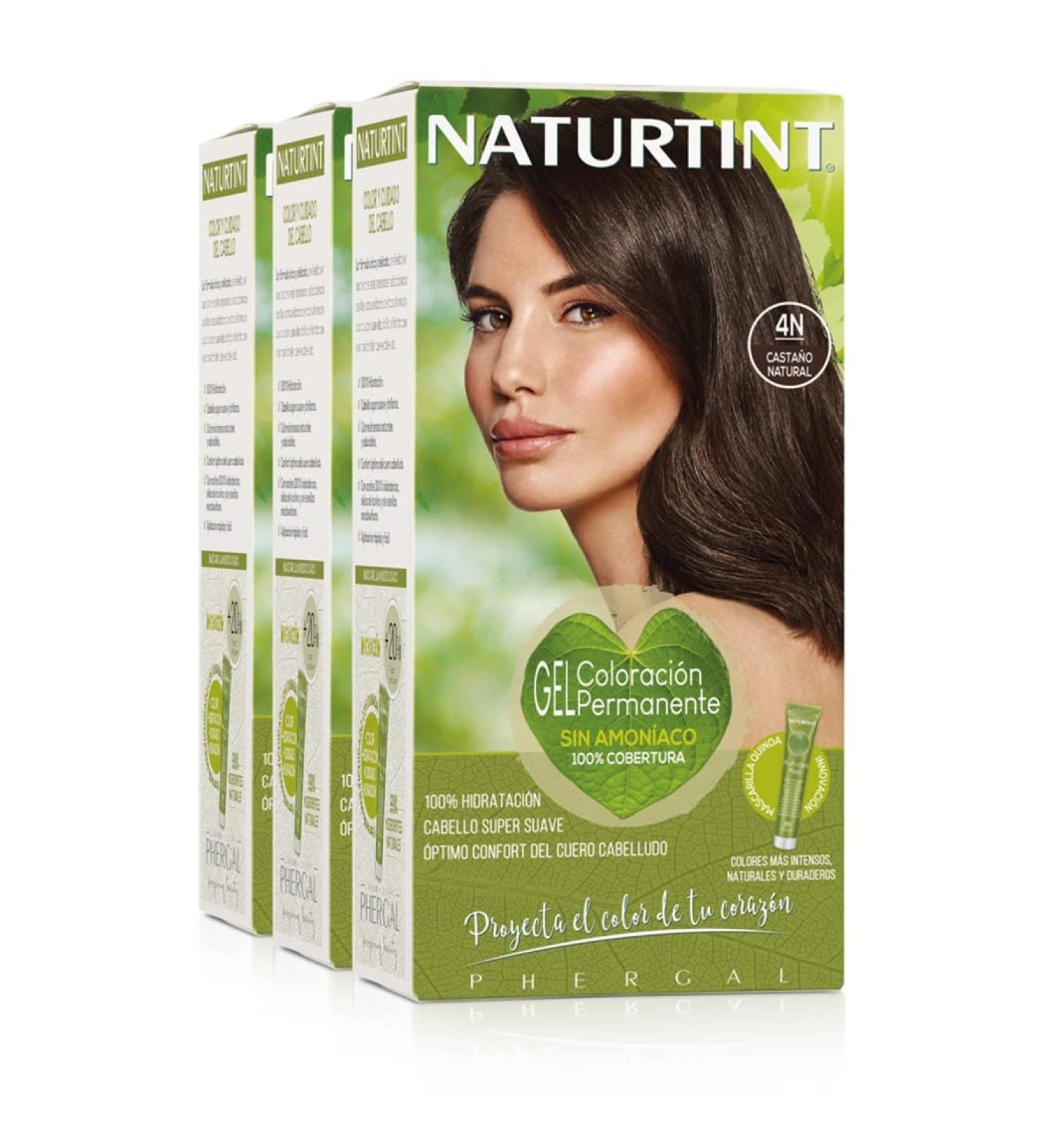 Natureint Biobased Hair Color 4N Nature Chestnut Brown | Ammonia-Free | 3 Pack (510 ml) | High Natural Ingredients - Buy Online on GoSupps.com