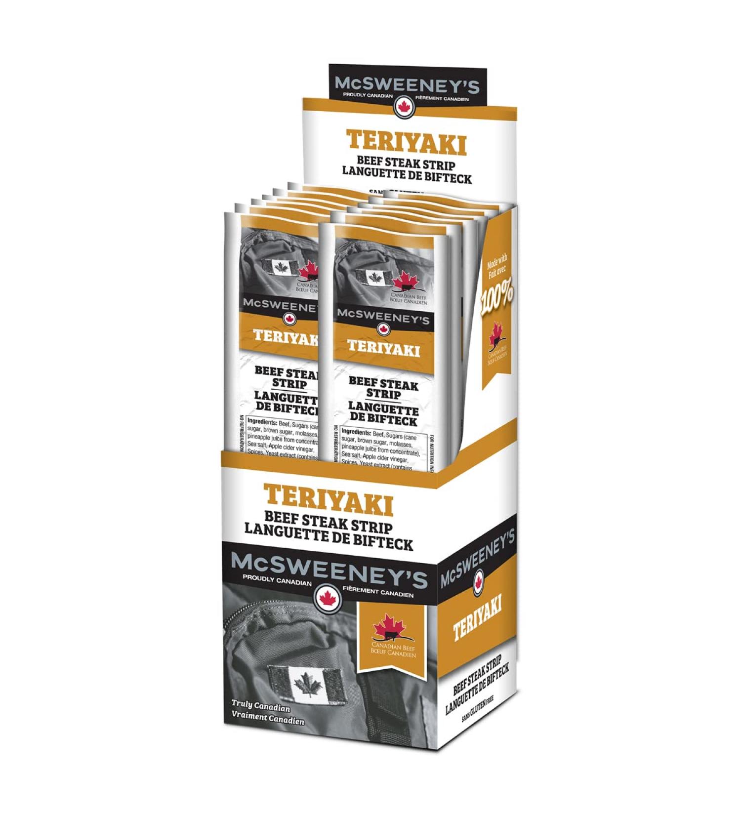McSweeney's Teriyaki Beef Steak Strips Box 12 x 28g Teriyaki 12 x 28g - Buy Online on GoSupps.com