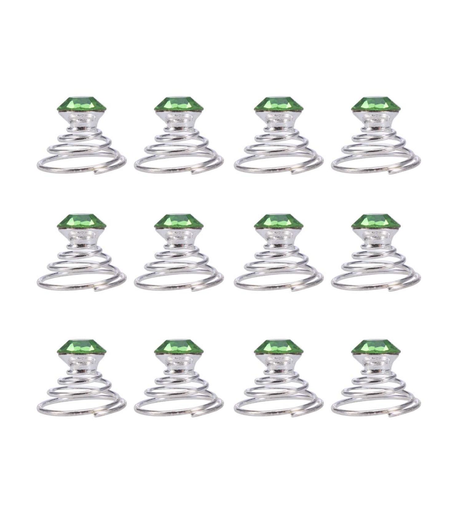 Beaupretty Strass Twisters Crystal Haircap - 12 Green Spiral Hair Twists for Weddings Proms & Parties - Buy Online on GoSupps.com