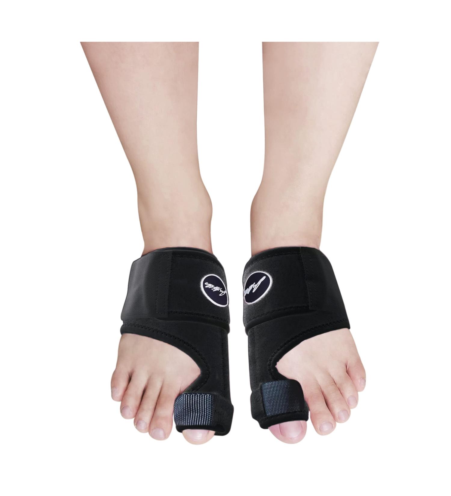 Dr. Arthritis Toe Straightener Foot Brace - Adjustable Big Toe Corrector and Bunion Brace for Men & Women (Black) - Buy Online on GoSupps.com