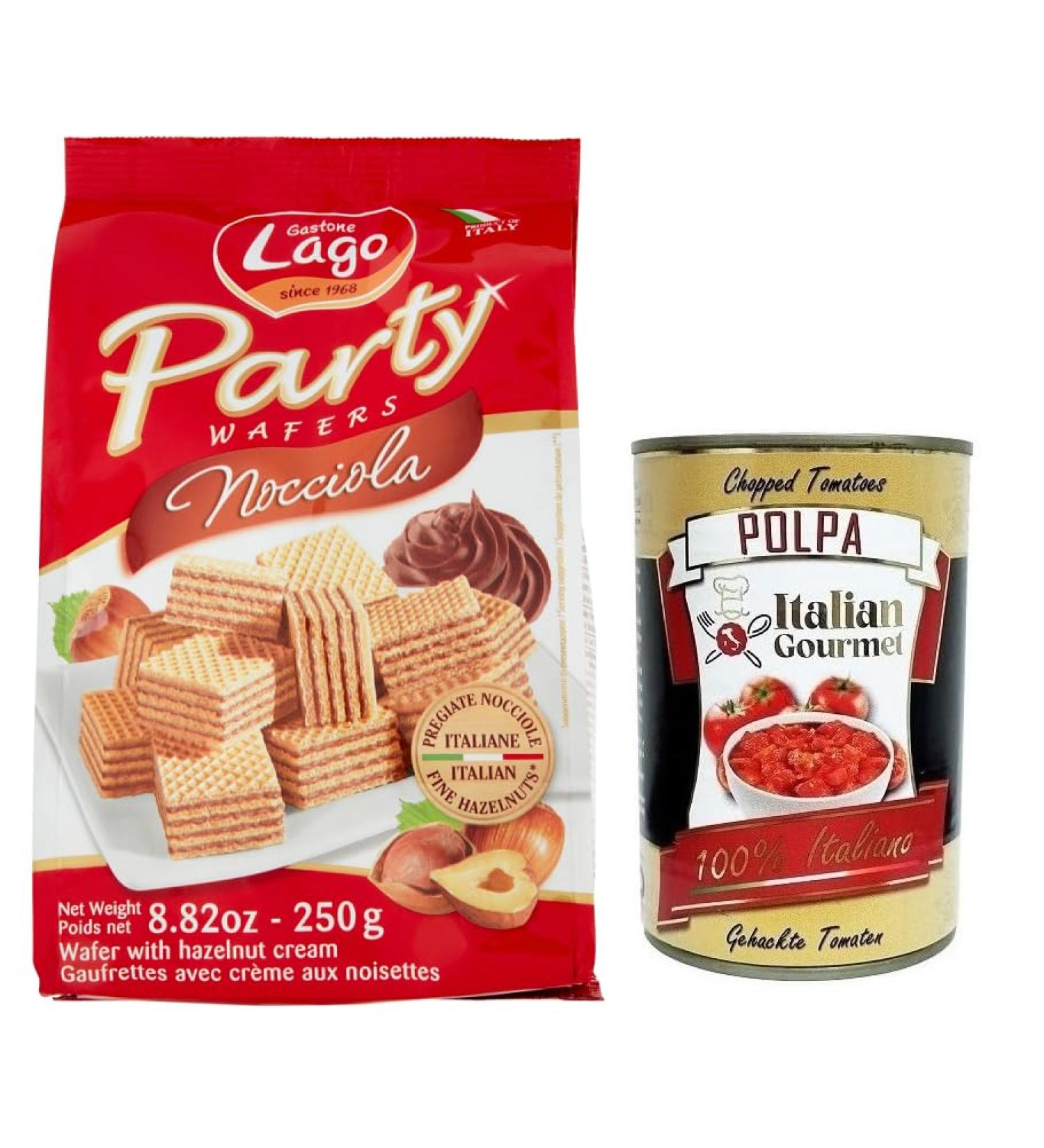  Italian Gourmet E.R. Gastone Lago Party Wafers Nocciola - Waffles with hazelnut cream - 250 g - Box of 400 g - Buy Online on GoSupps.com