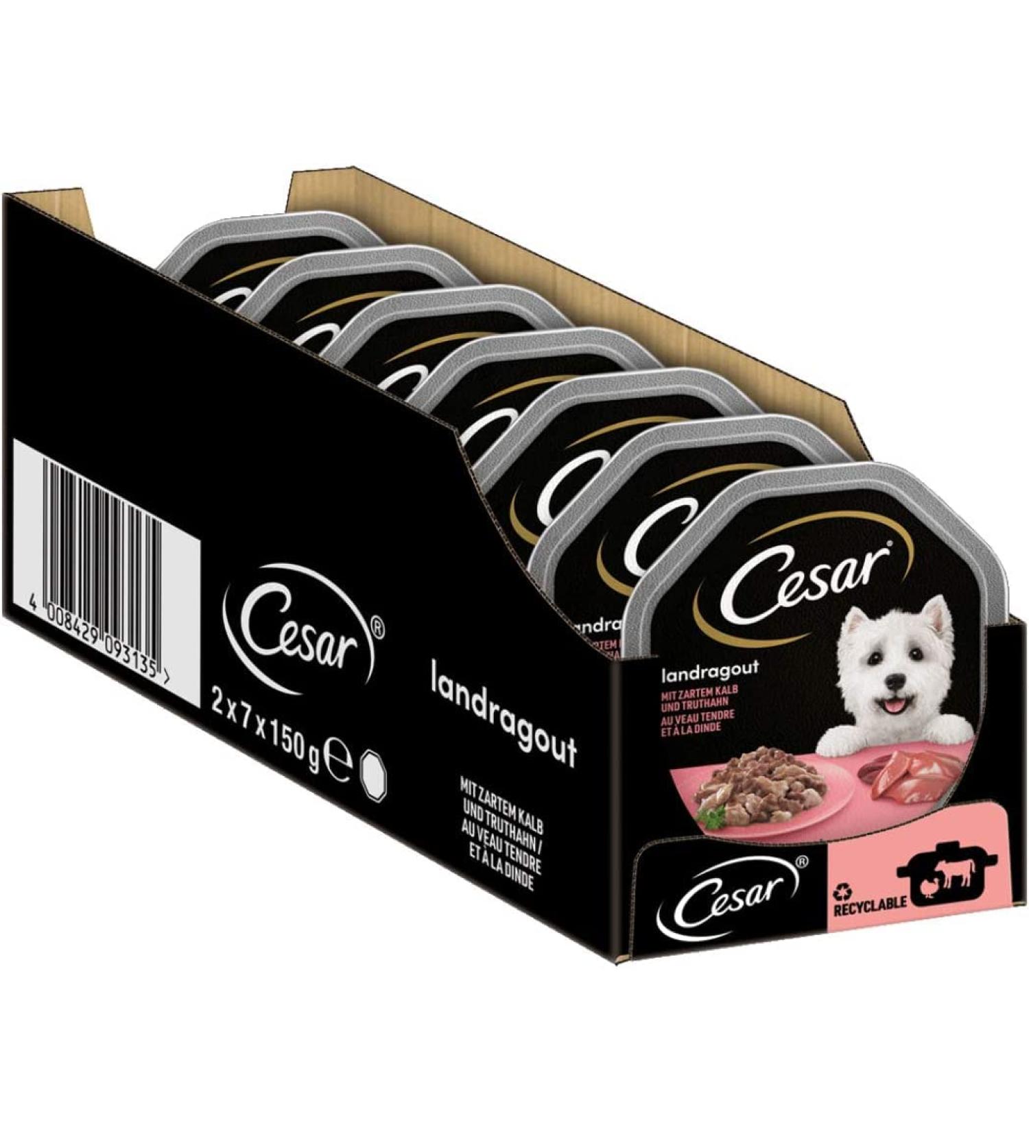 Cesar Dog Food Wet Country Kitchen - Calf & Turkey in Sauce 14 Bowls (14 x 150g) - Premium Pet Nutrition - Buy Online on GoSupps.com