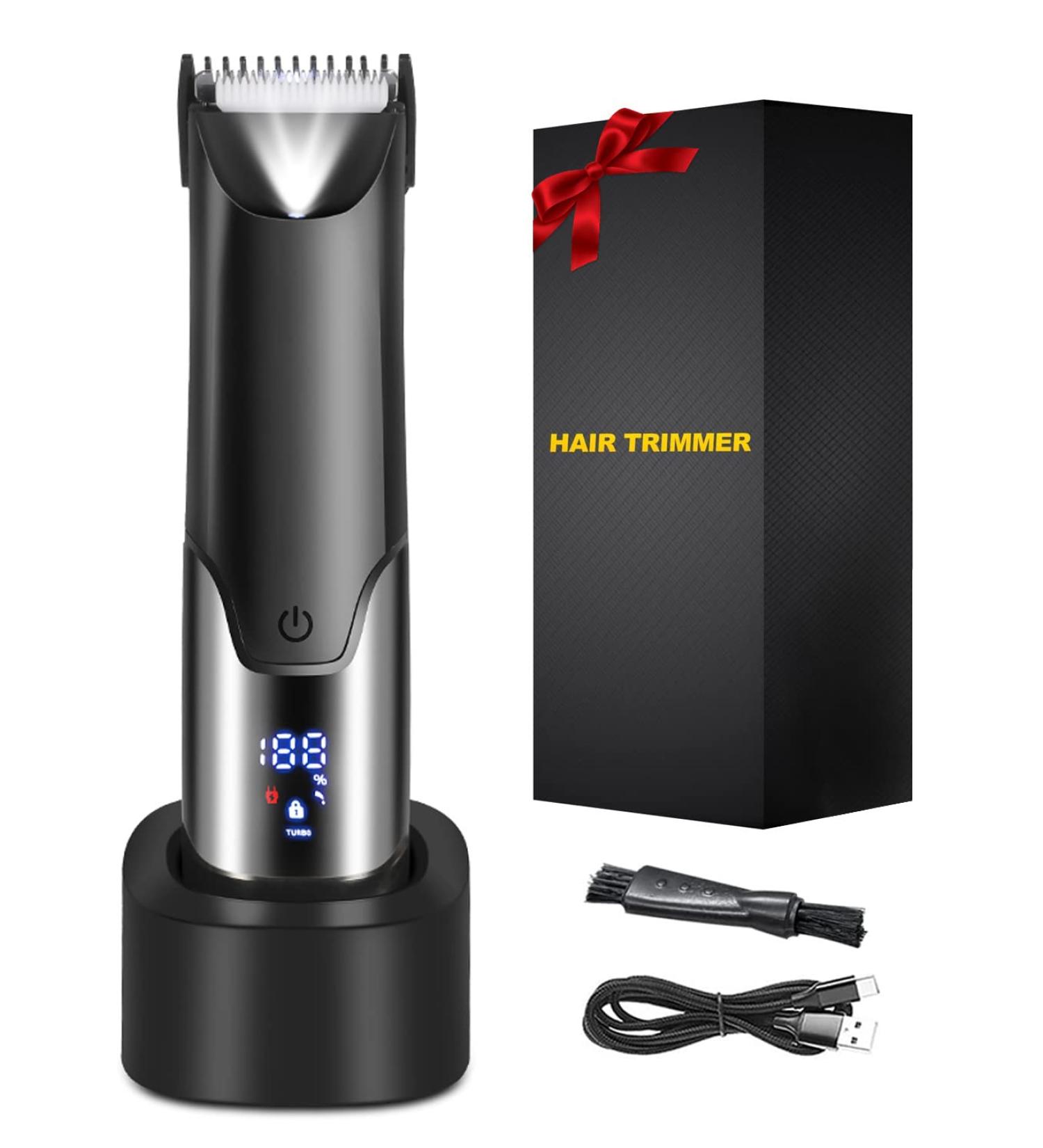 Rantizon Balls Trimmer - Ceramic Blade Body Hair Trimmer for Men, IPX7 Waterproof, LCD Display, Travel Lock and Charging Dock - Buy Online on GoSupps.com