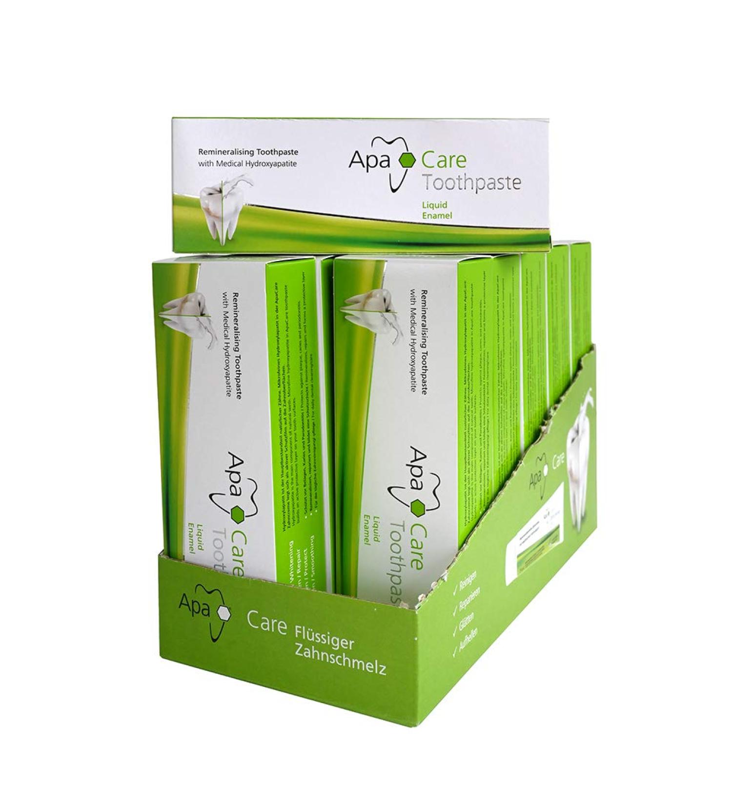 Apa Care Remineralizing Toothpaste - Liquid Enamel with Hydroxyapatite & Fluoride (12 x 75 ml) - International Shipping Available - Buy Online on GoSupps.com