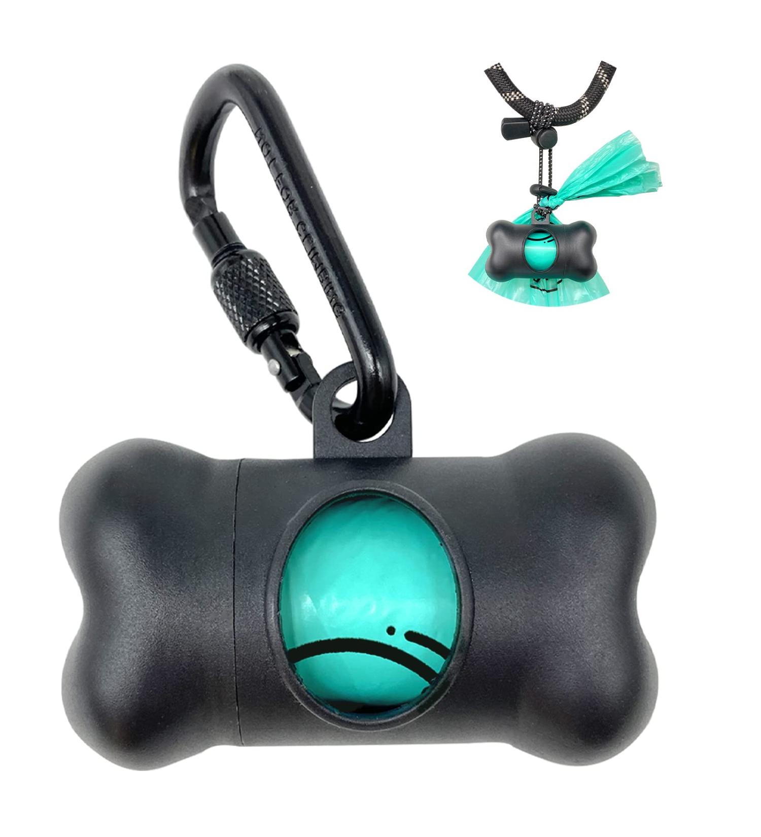 YUCHIYA Dog Poop Pickup Bags Holder Dispenser with Standard-Sized Leak-Proof Scented Doggy Waste Bags and Carabiner Hook and Loop Fastener Never Loose on Leash Lead Again Black 1 Holder 15 Bags - Buy Online on GoSupps.com