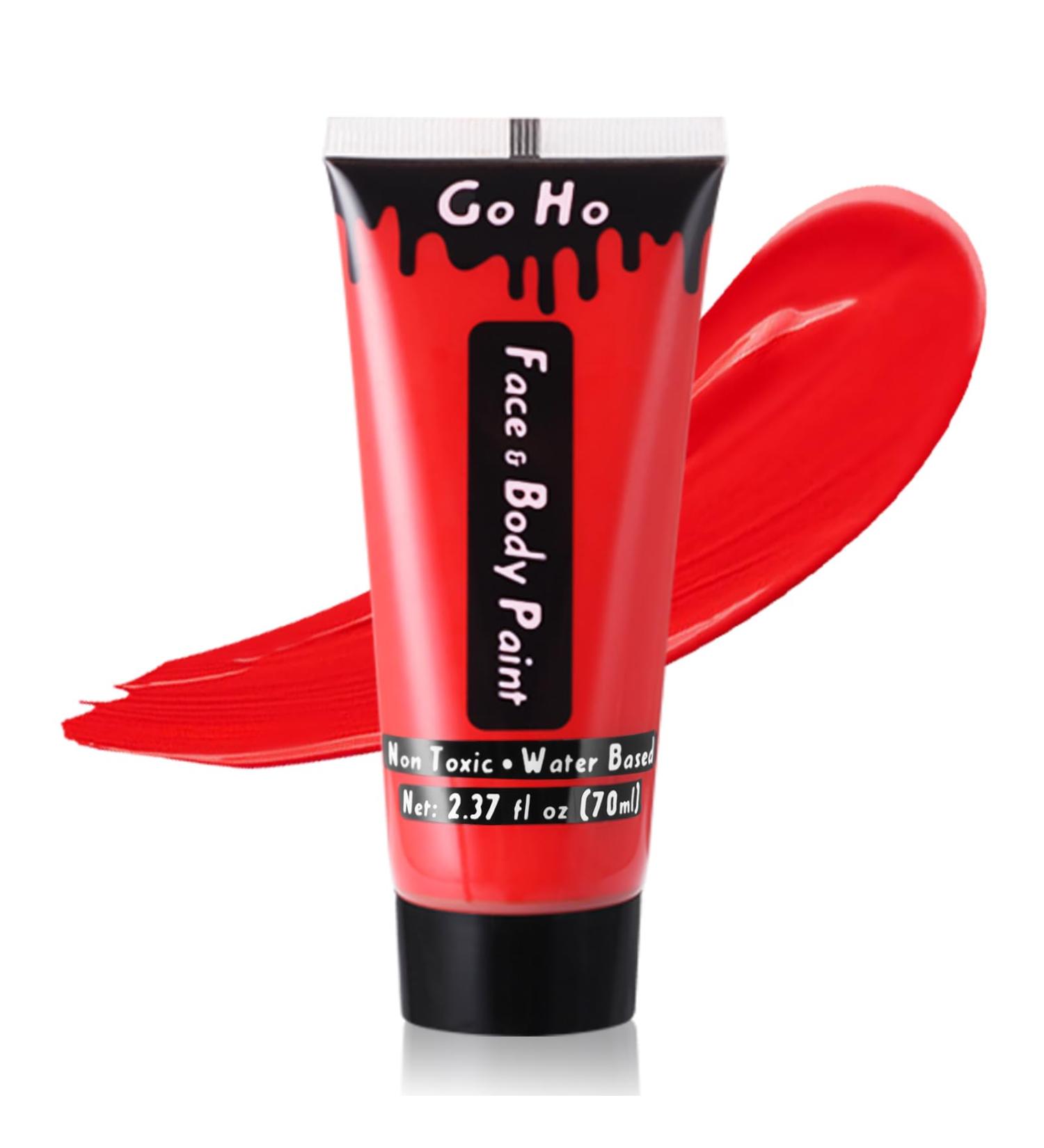 Go Ho Red Cream Face Body Paint(2.37 oz) Water Based Red Devil Makeup Face Painting for Adults Children SFX Cosplay Costumes Festivals Halloween - Buy Online on GoSupps.com