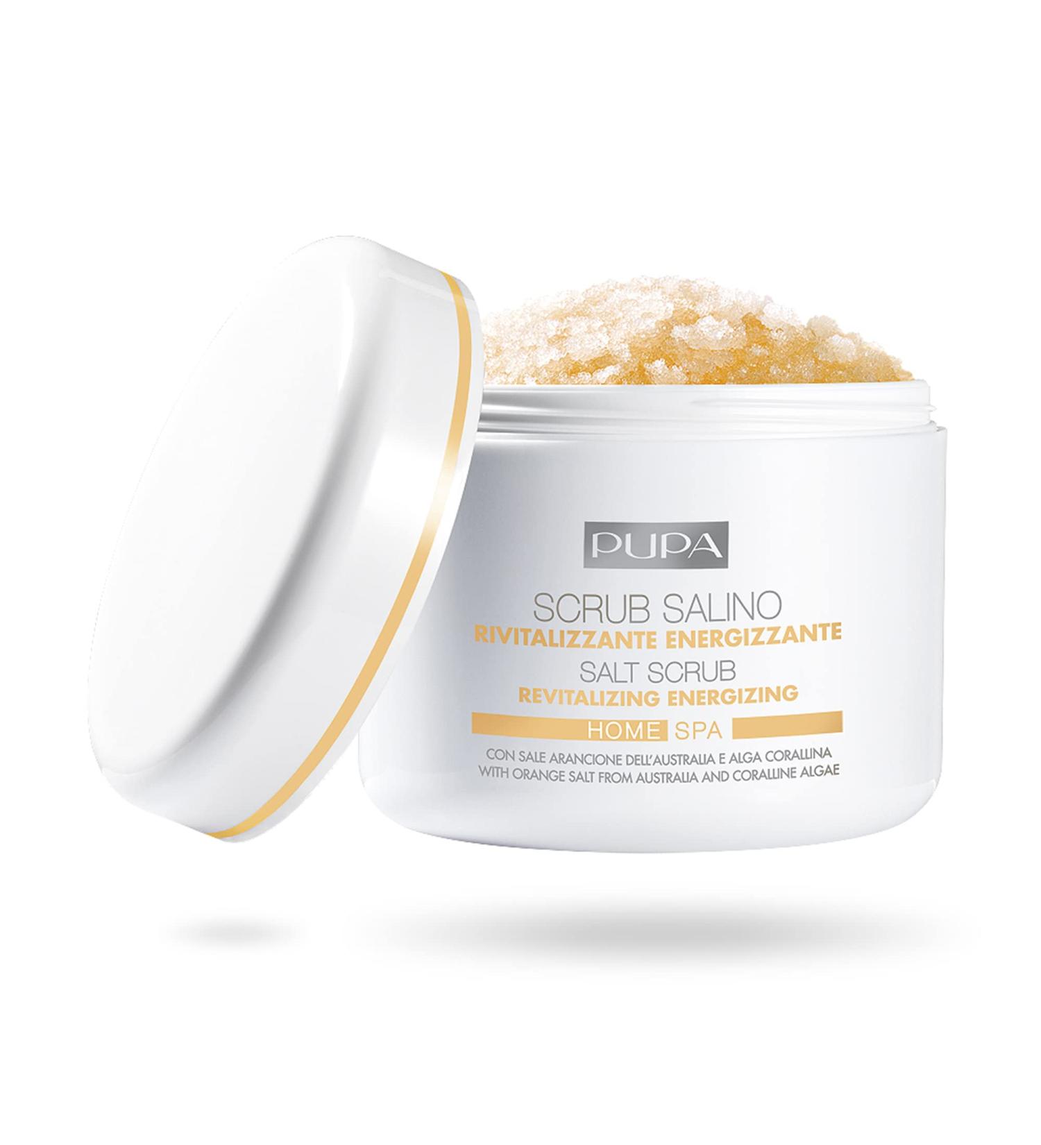 PUPA Milano Home Spa Revitalizing Salt Scrub - Exfoliating Body Scrub with Aromatherapy Oils for Smooth Firm Skin - Tiare Extract - 12.34 Oz - International Shipping - Buy Online on GoSupps.com