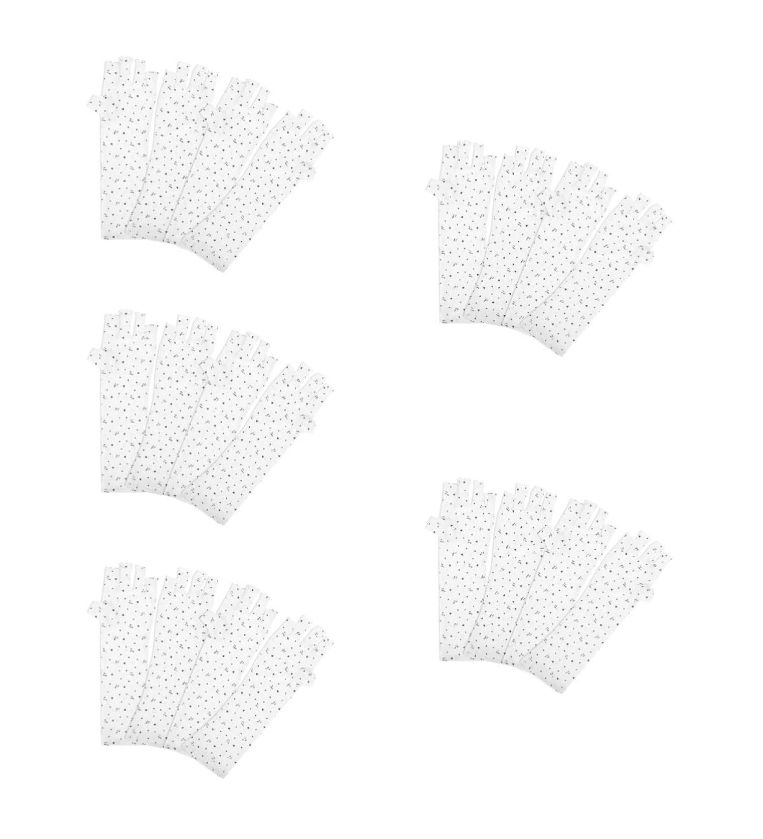 minkissy 10 Pairs Nail Gloves Fingerless Anti Uv Glove Protection Gloves for Manicures Gel Manicure Uv Gloves Uv Gloves for Gel Manicures Polyester Pattern White - Buy Online on GoSupps.com